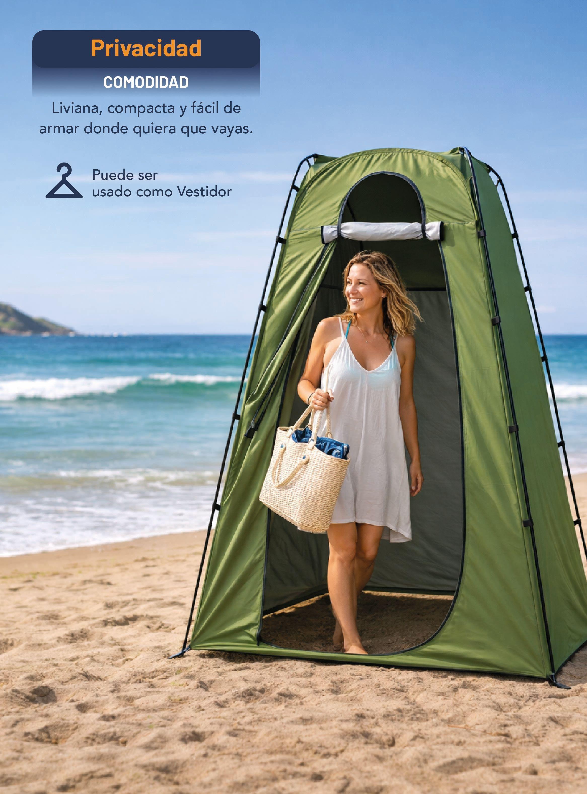Baño Químico Portátil Caseta y Ducha Solar 20L para Camping-6