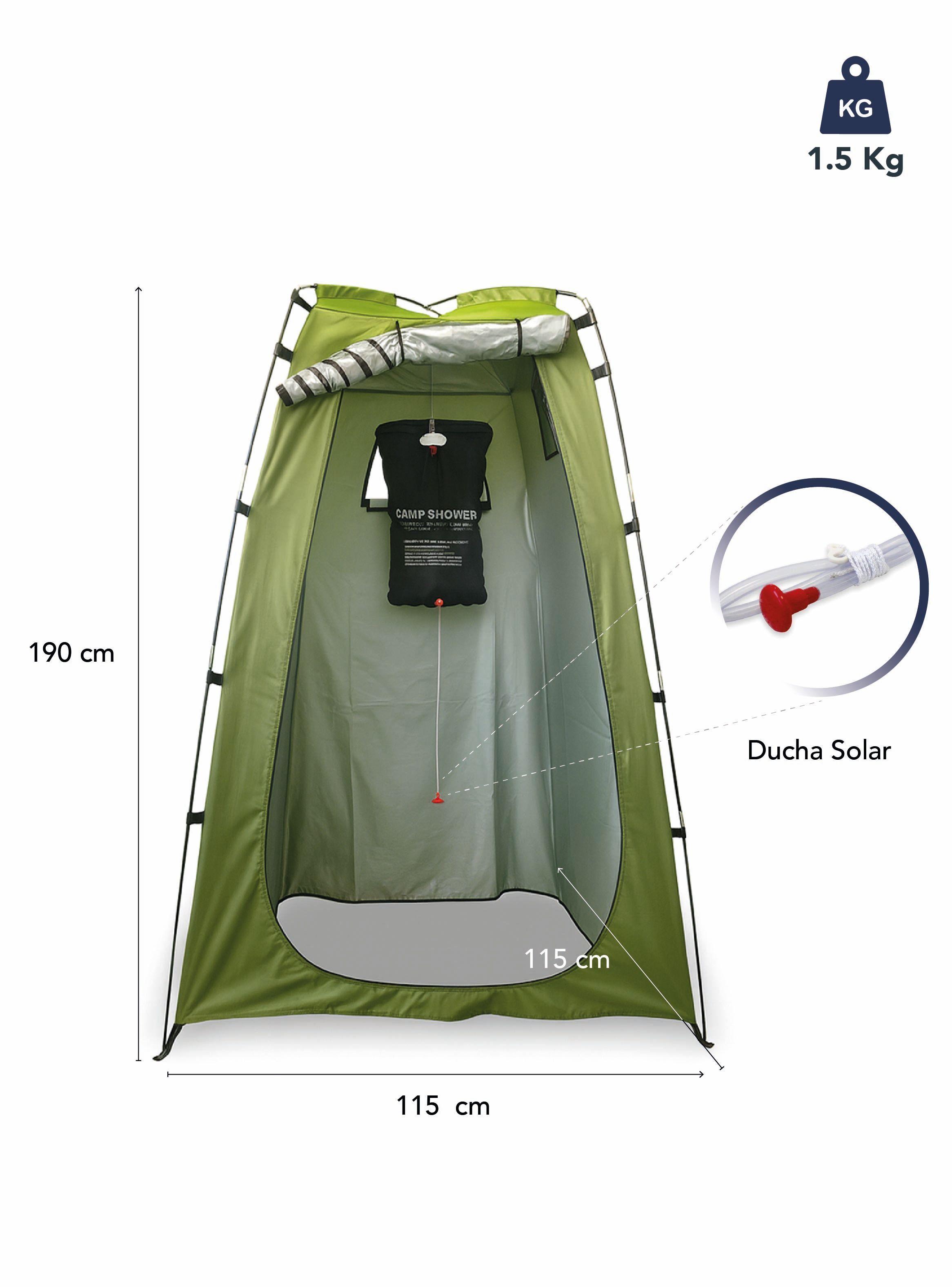 Baño Químico Portátil Caseta y Ducha Solar 20L para Camping-1