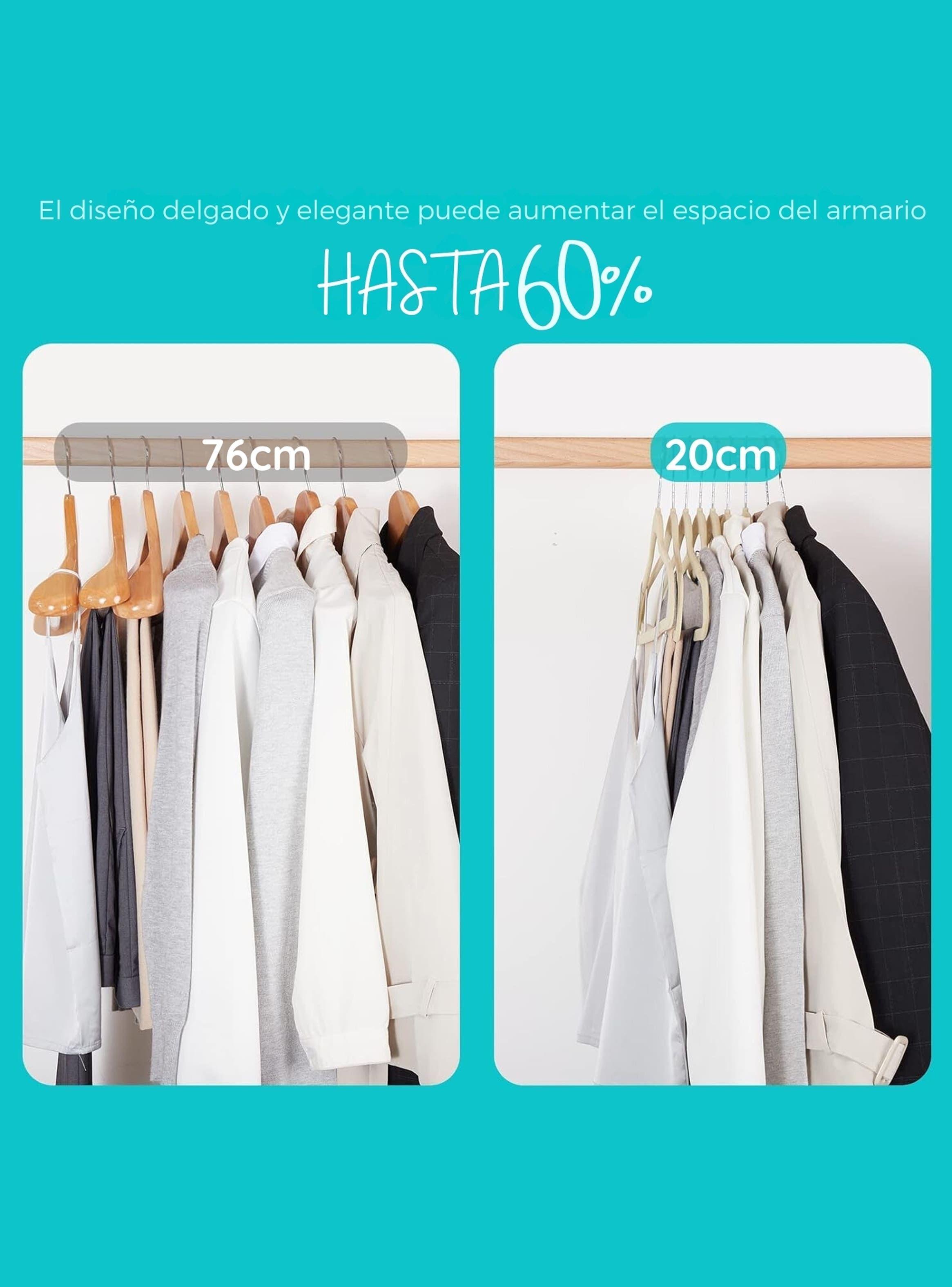 Set 50 Colgador Gancho Perchas Ropa Felpa Antideslizante-2