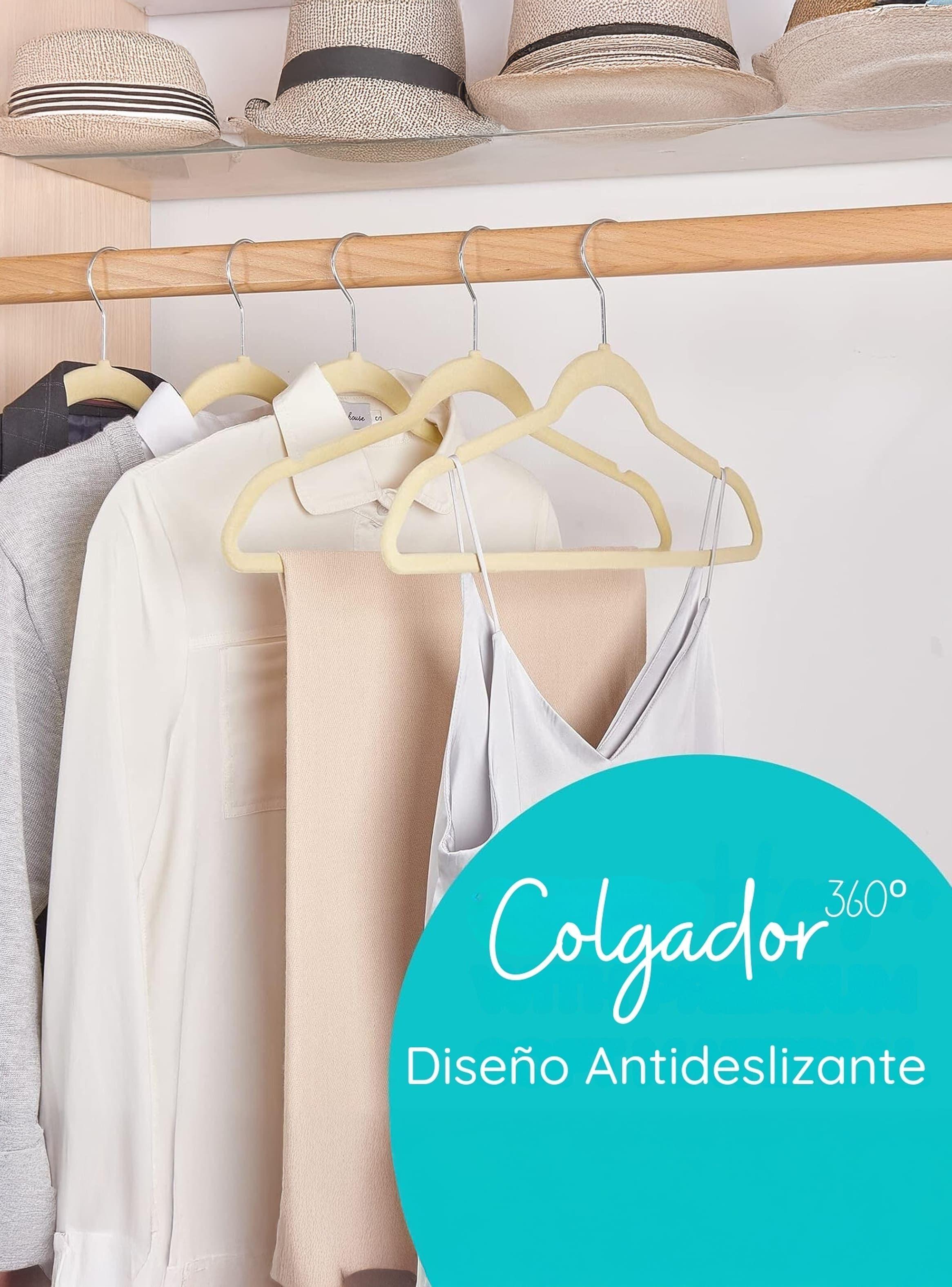 Set 50 Colgador Gancho Perchas Ropa Felpa Antideslizante-4