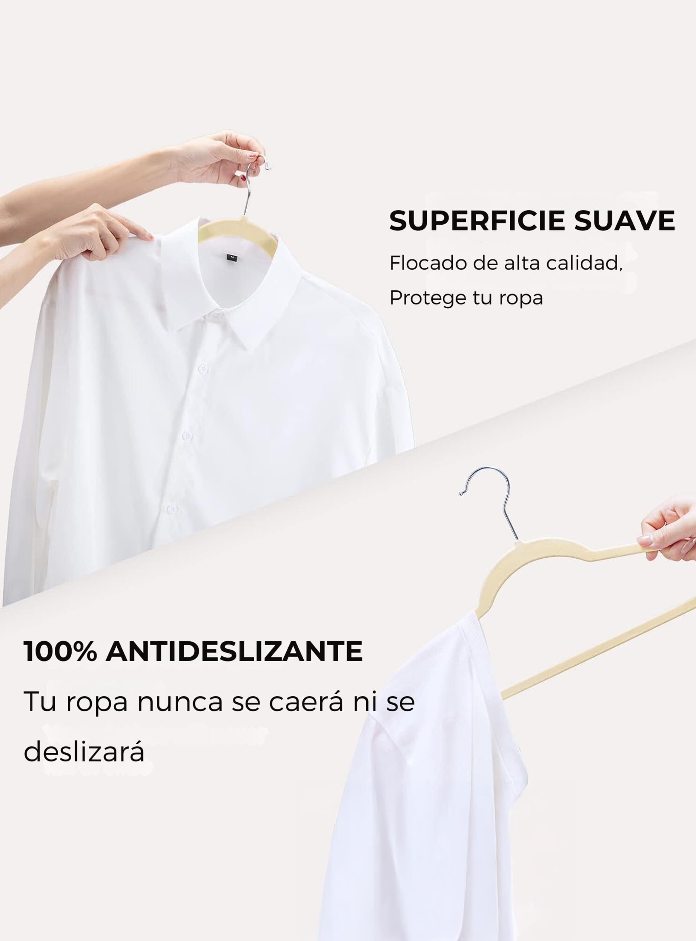 Set 50 Colgador Gancho Perchas Ropa Felpa Antideslizante-5
