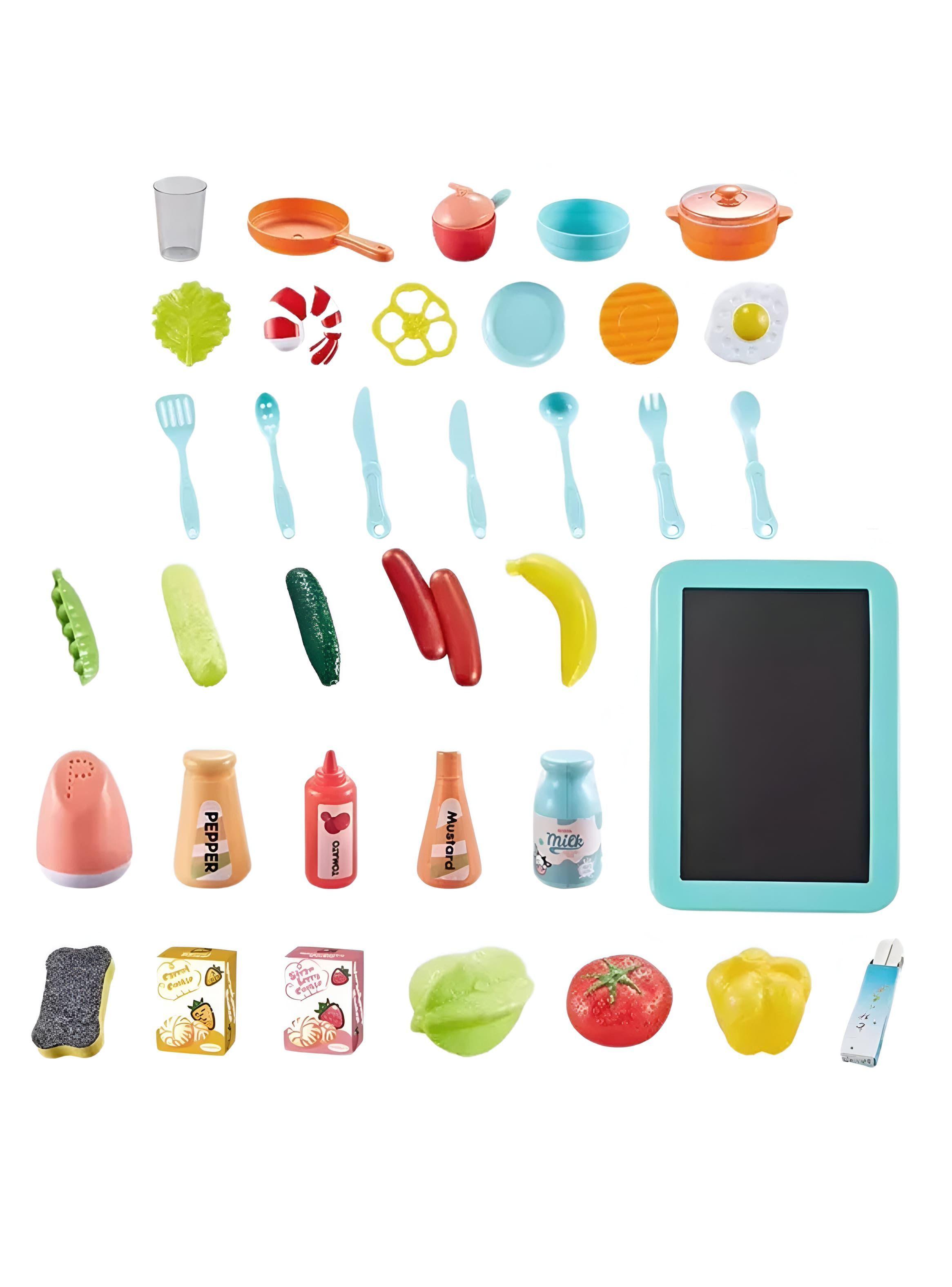 Cocina de juguete lavaplato set 42pcs luces y sonidos-4