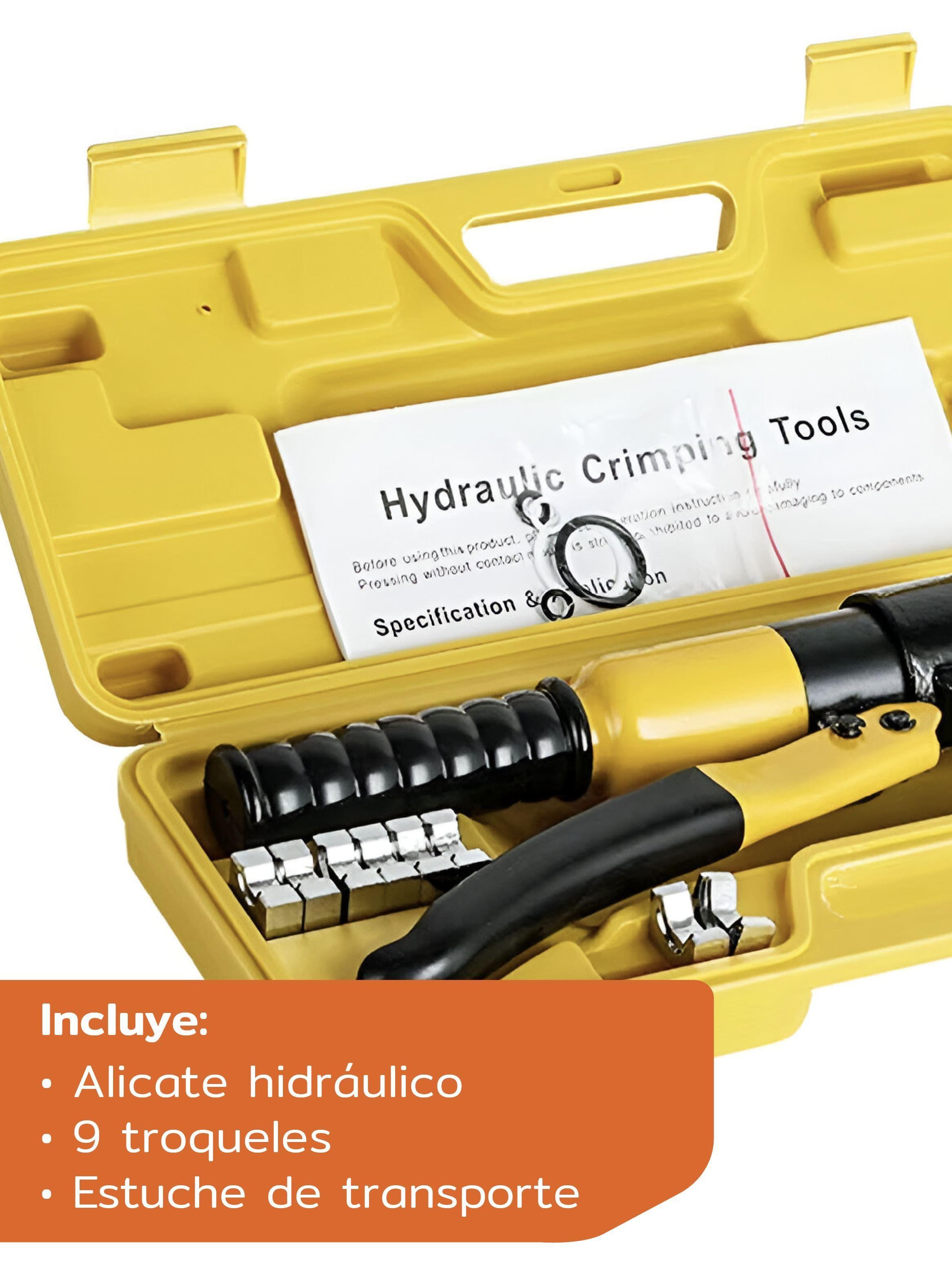 Alicate Hidráulico Prensaterminales 10 Tn Con 9 Troqueles-5