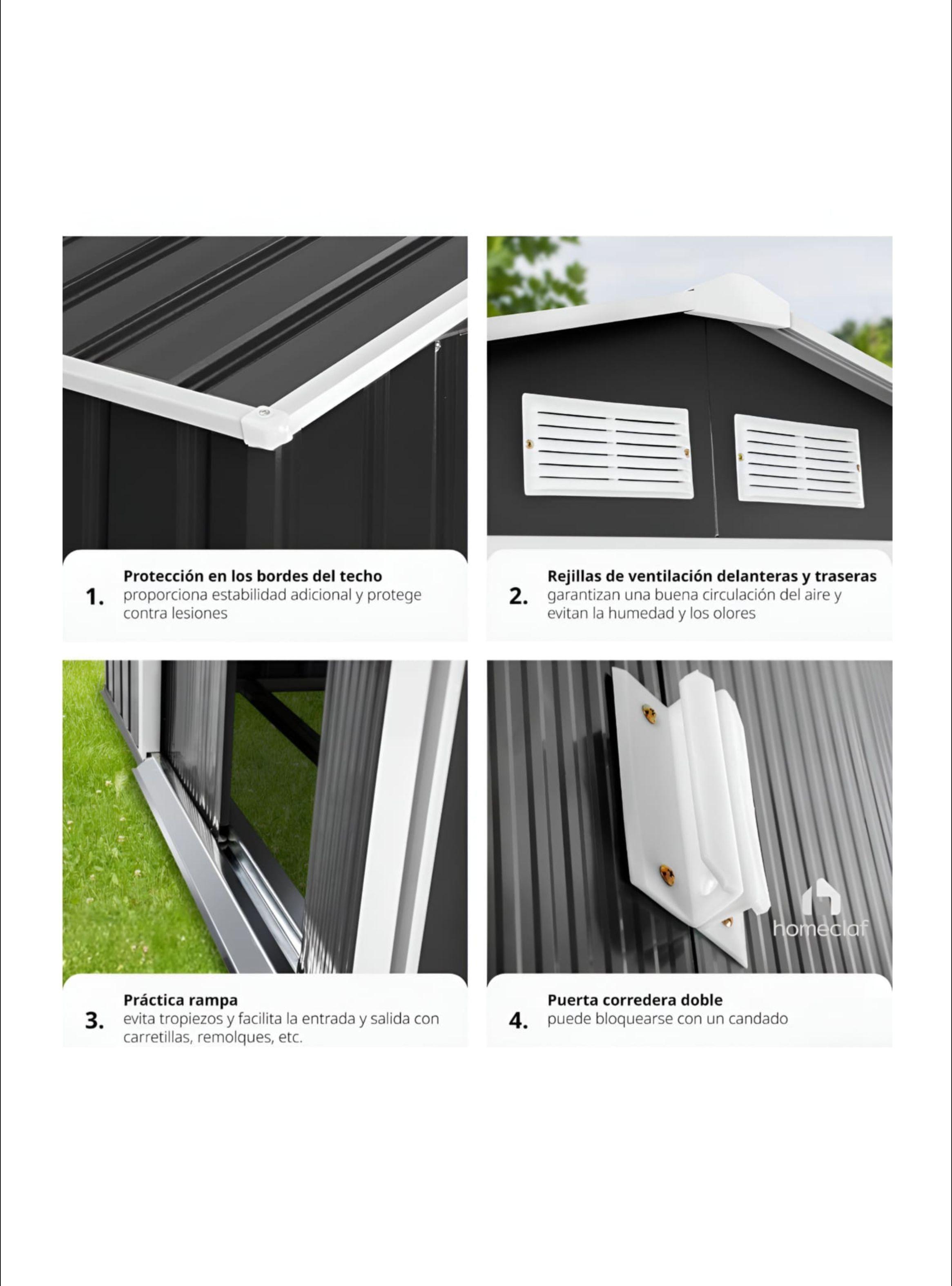 Bodega Prefabricada Jardín XXL 194x130x184-4