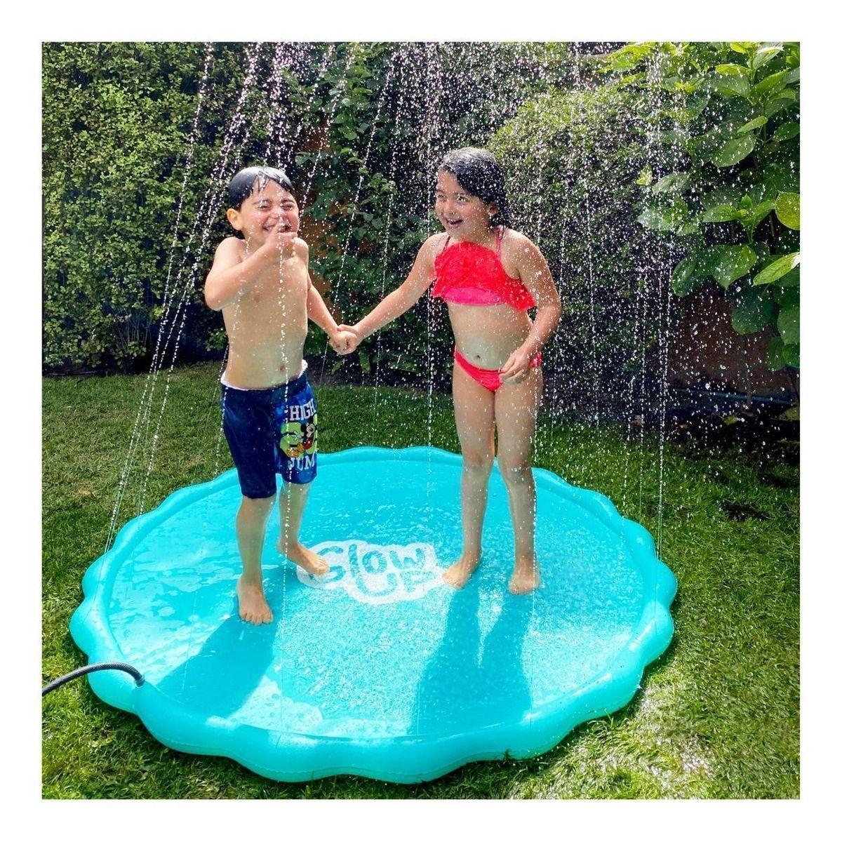 Alfombra Rociadora de Agua 1,7 Mts Clásica Celeste GlowUp-5