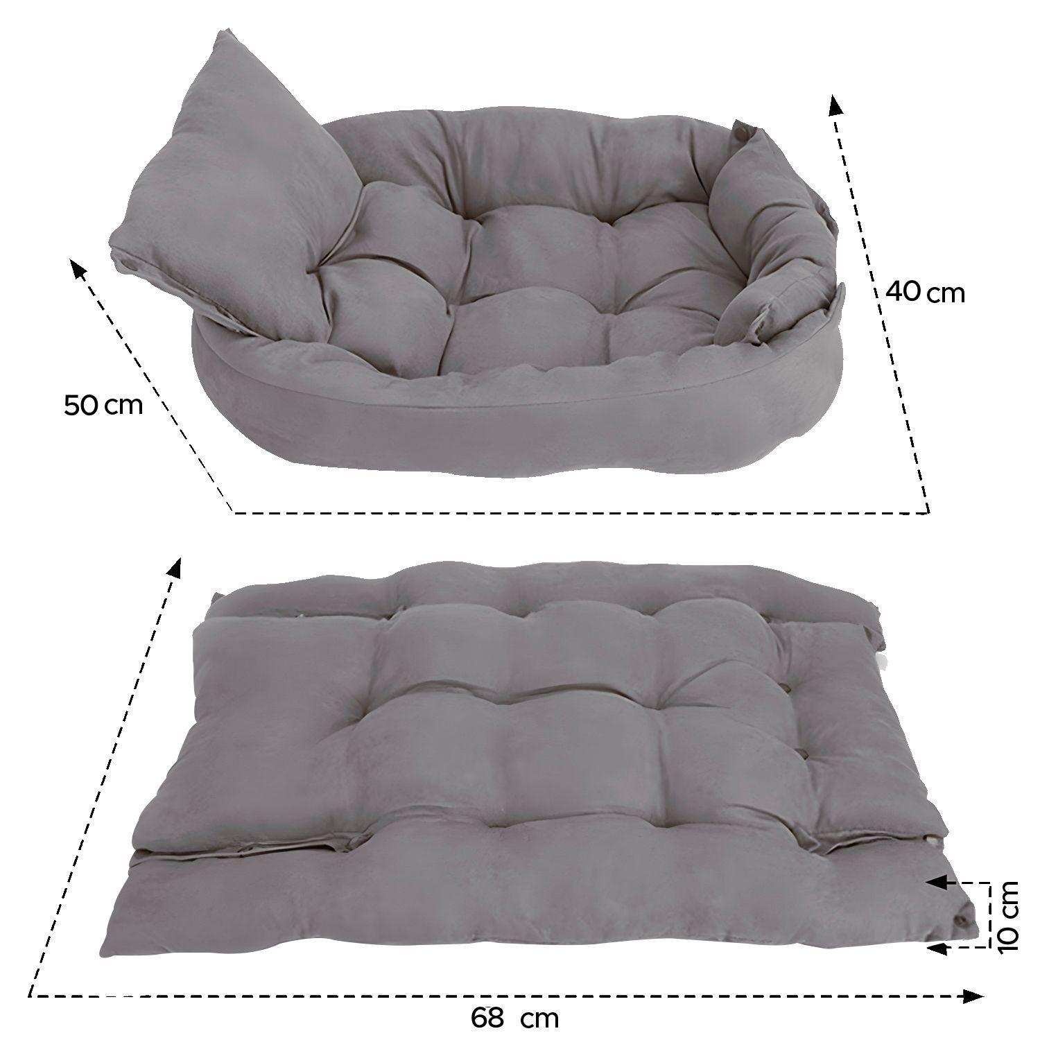 Cama para mascotas perro y gatos 68x50x40 Gris-2