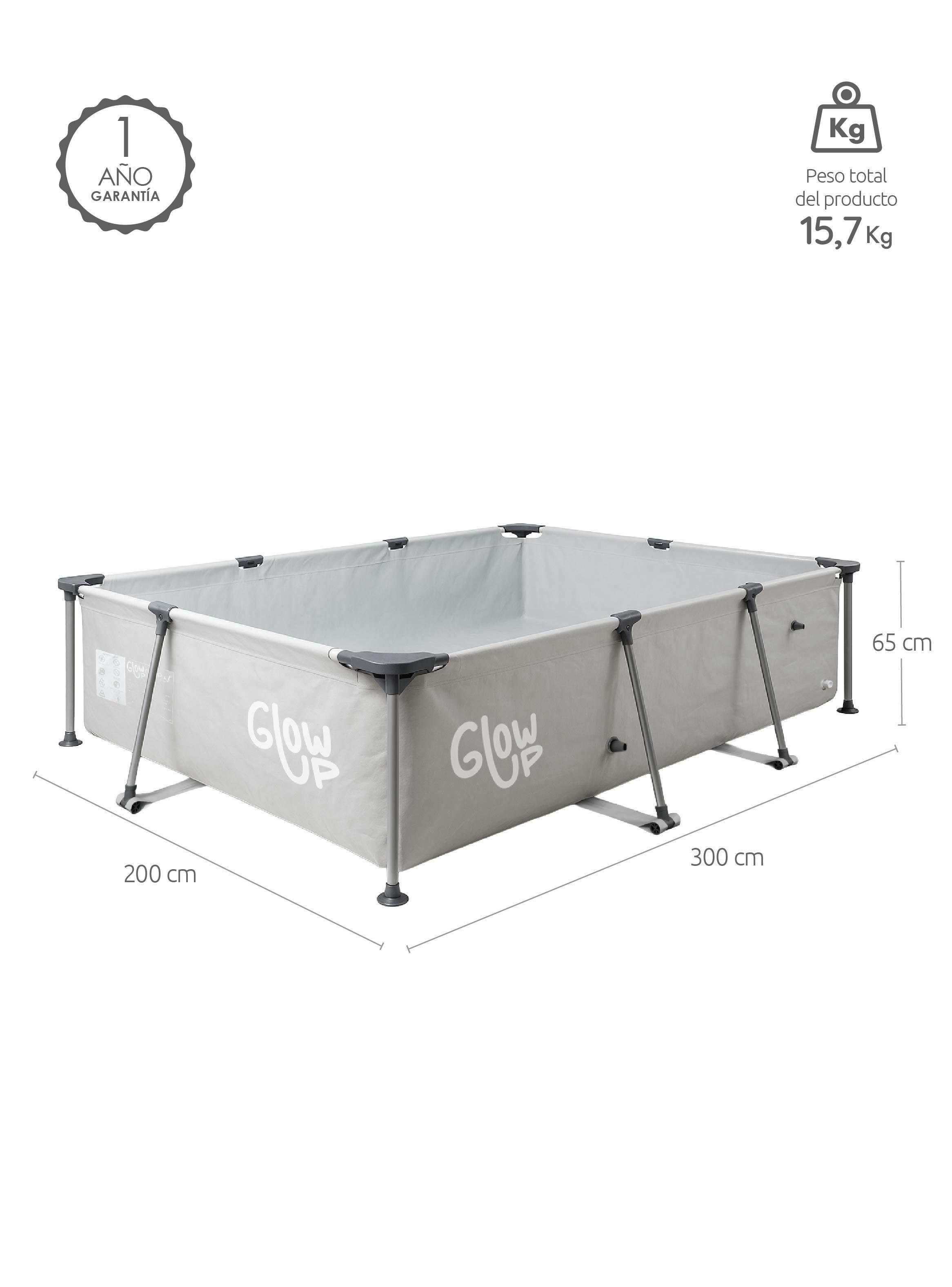 Piscina Estructural 3700 Litros Rectangular 2x3mts GlowUp-1