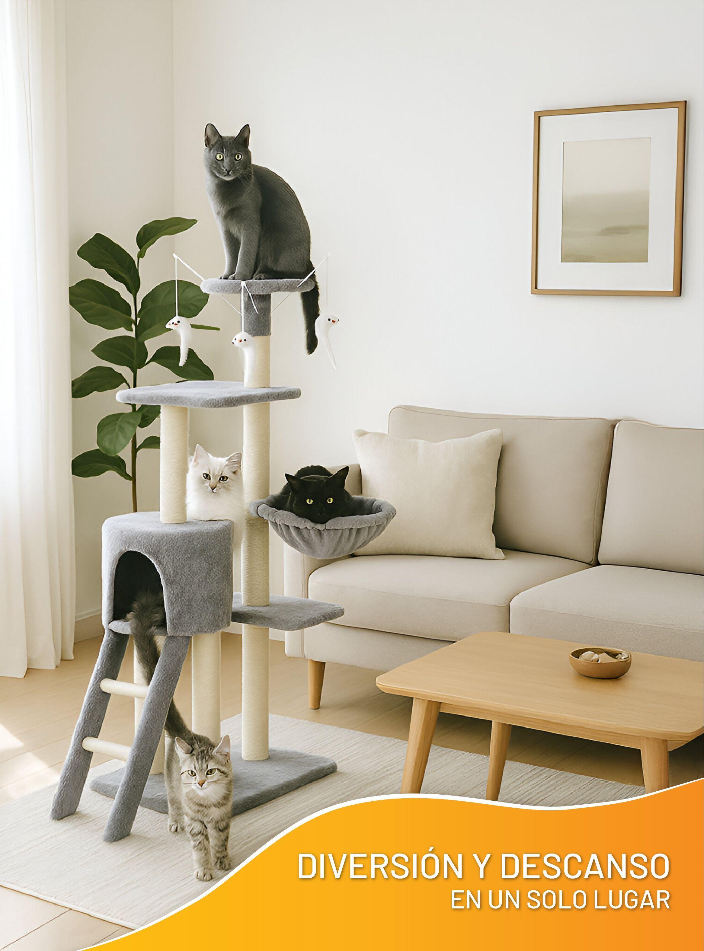 Rascador para gatos con hamaca 135x55x36 Petwoow-6