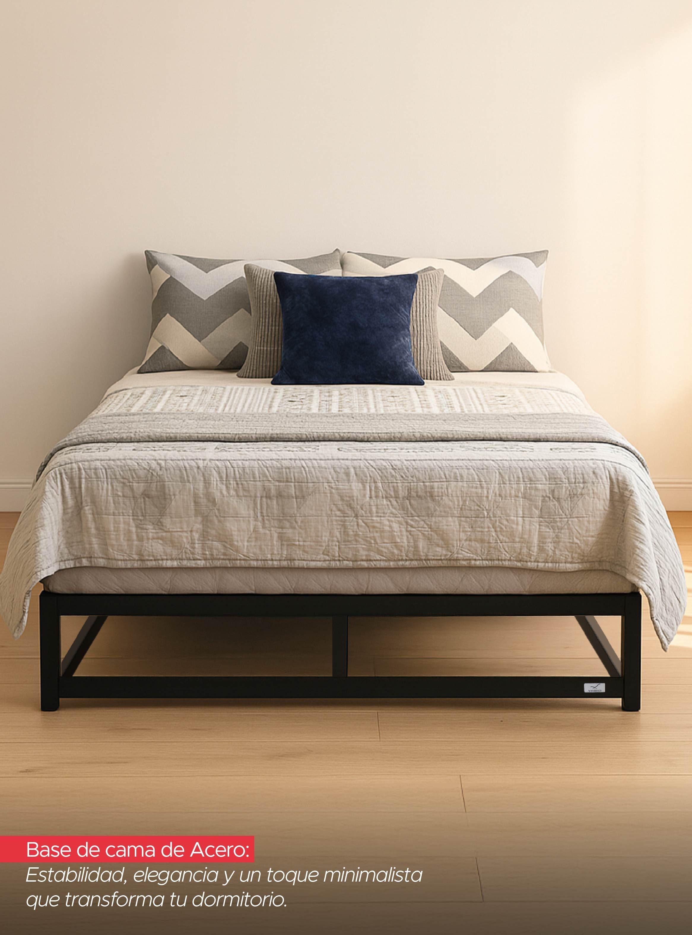 Base para cama Europea Acero y Madera 150x190 cm 2 Pza Nova Vincenzi-4