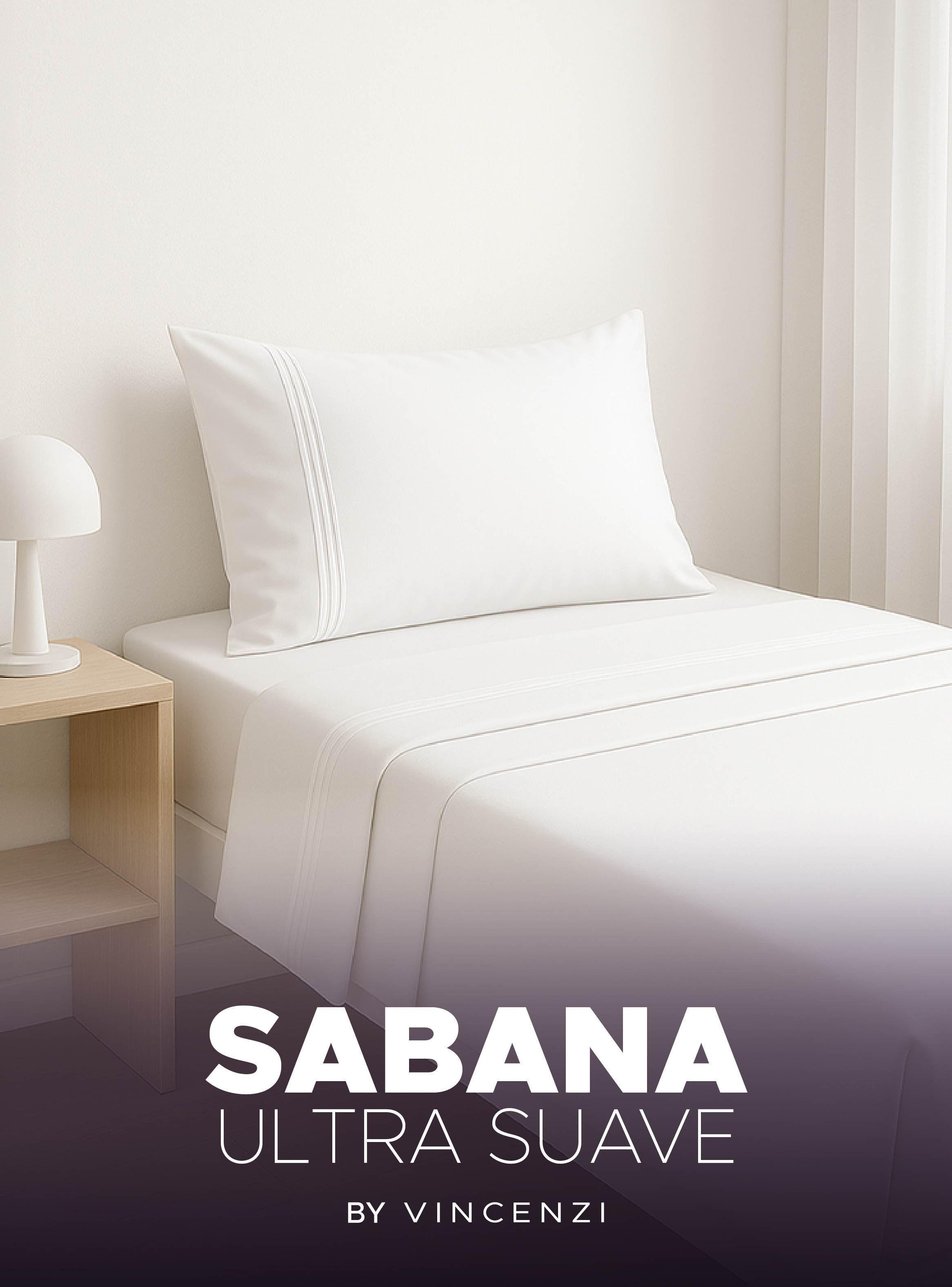  Juego de sábanas 1.5 plazas Vincenzi blanco suave fácil cuidado-7