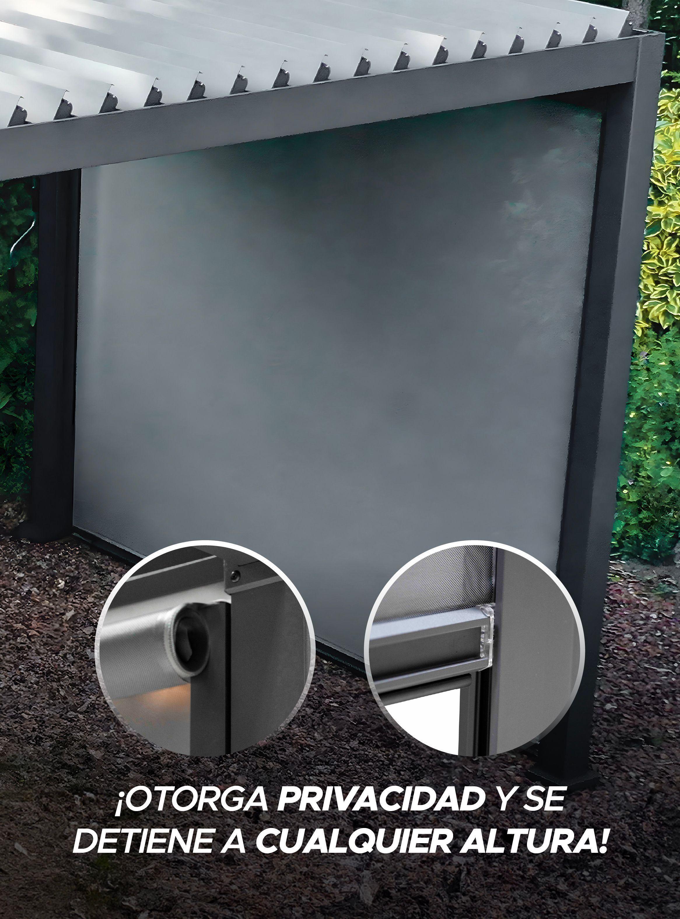 Cortina Manual Zipscreen Vincenzi 364 cms para pérgola bioclimática-2
