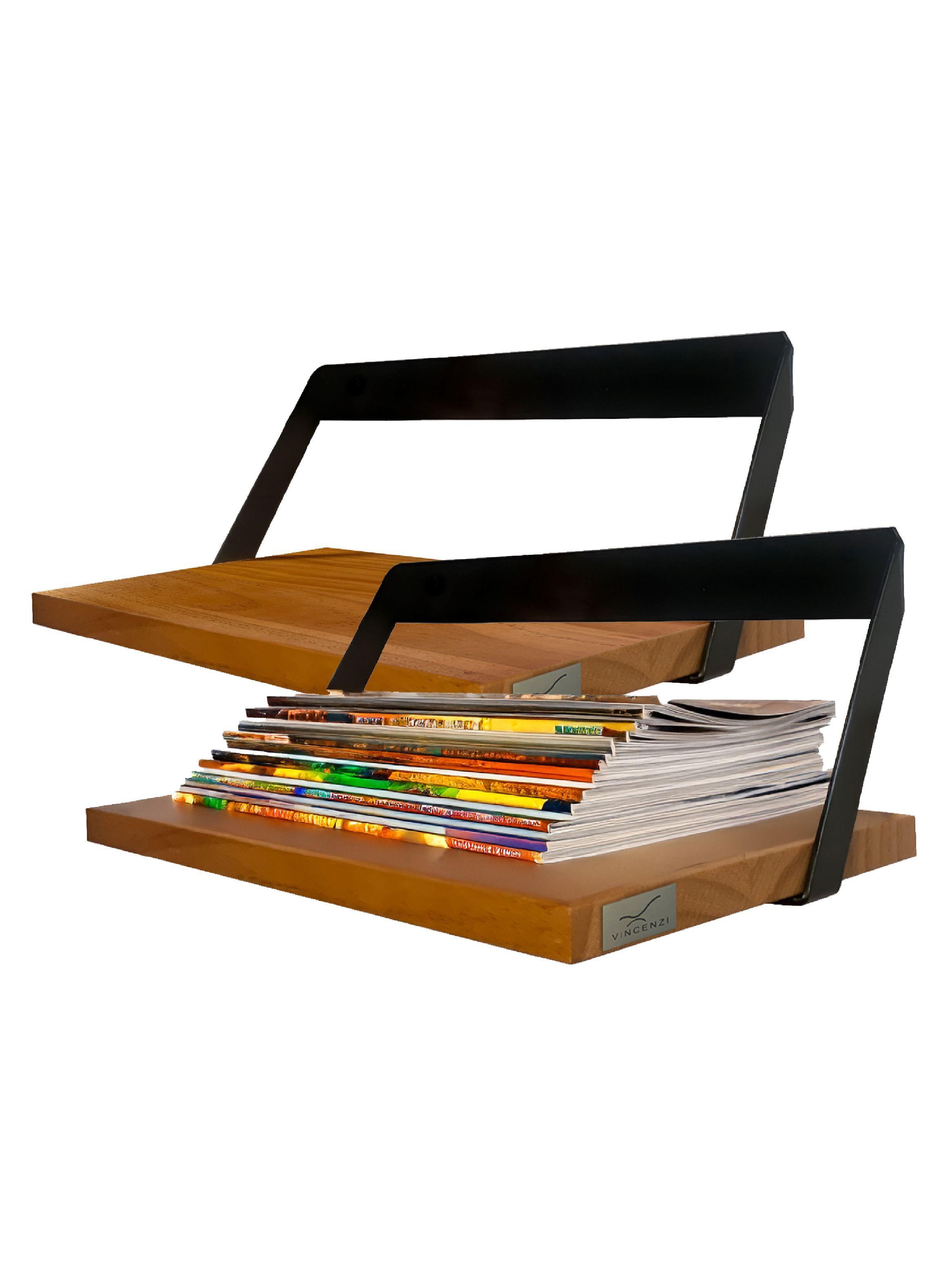 Soporte Y Repisa De Madera Con Hierro Para Pared Grande-4