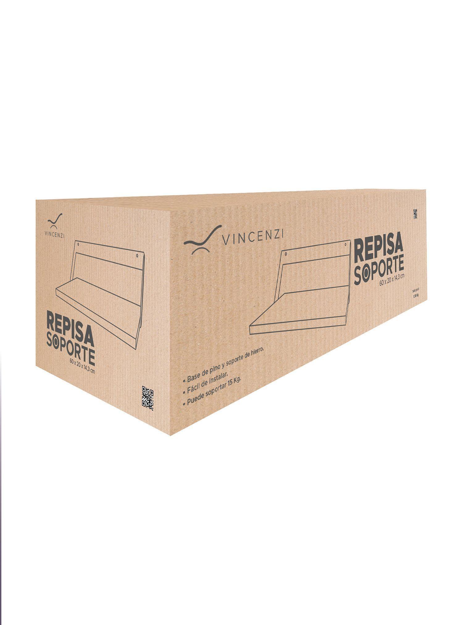 Pack 2 Soportes Y Repisas De Madera Con Hierro Para Pared -7