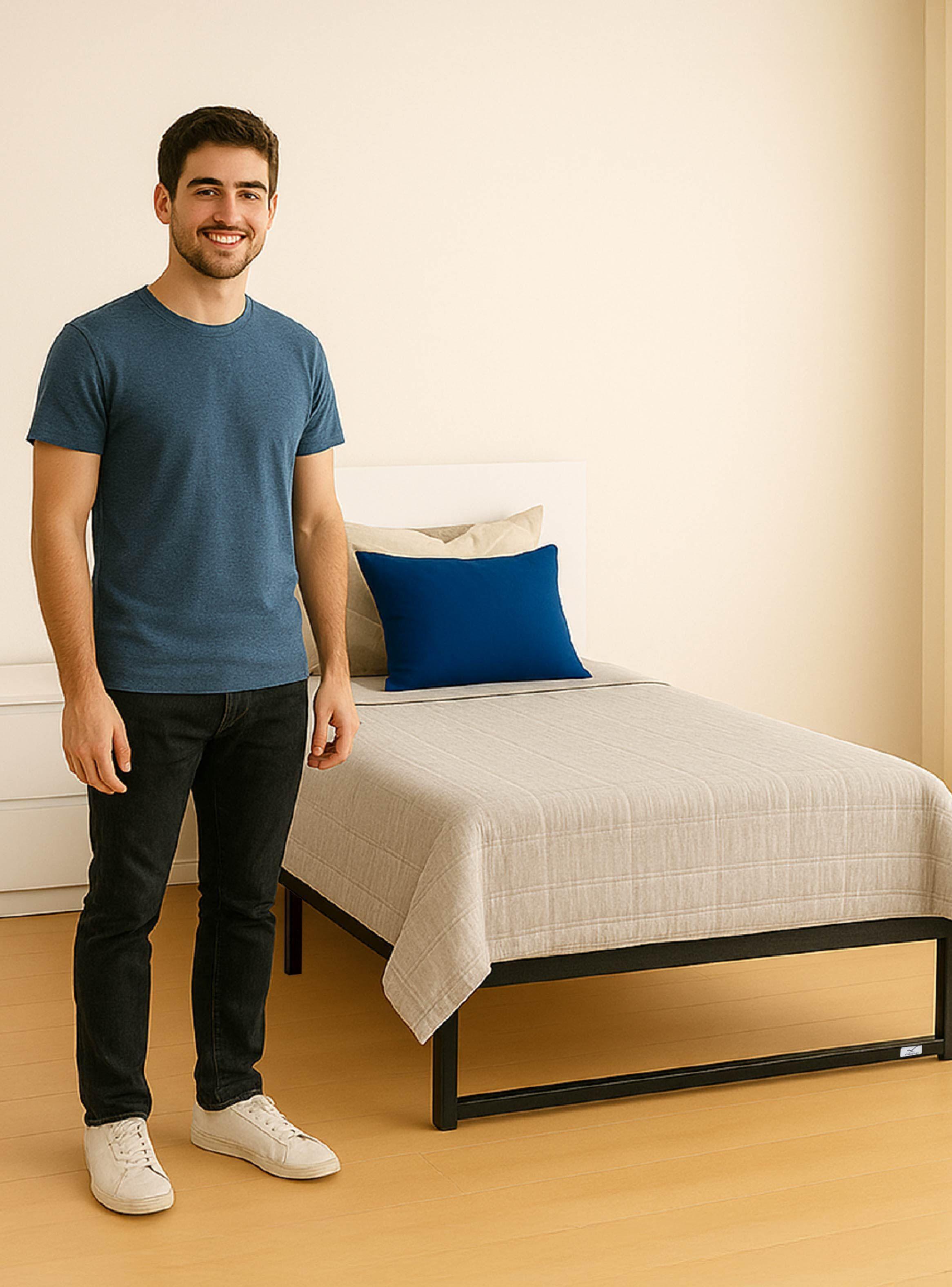 Base para Cama Europea de Acero Negro 105x190 cm Zen 1,5 Pza Vincenzi-5