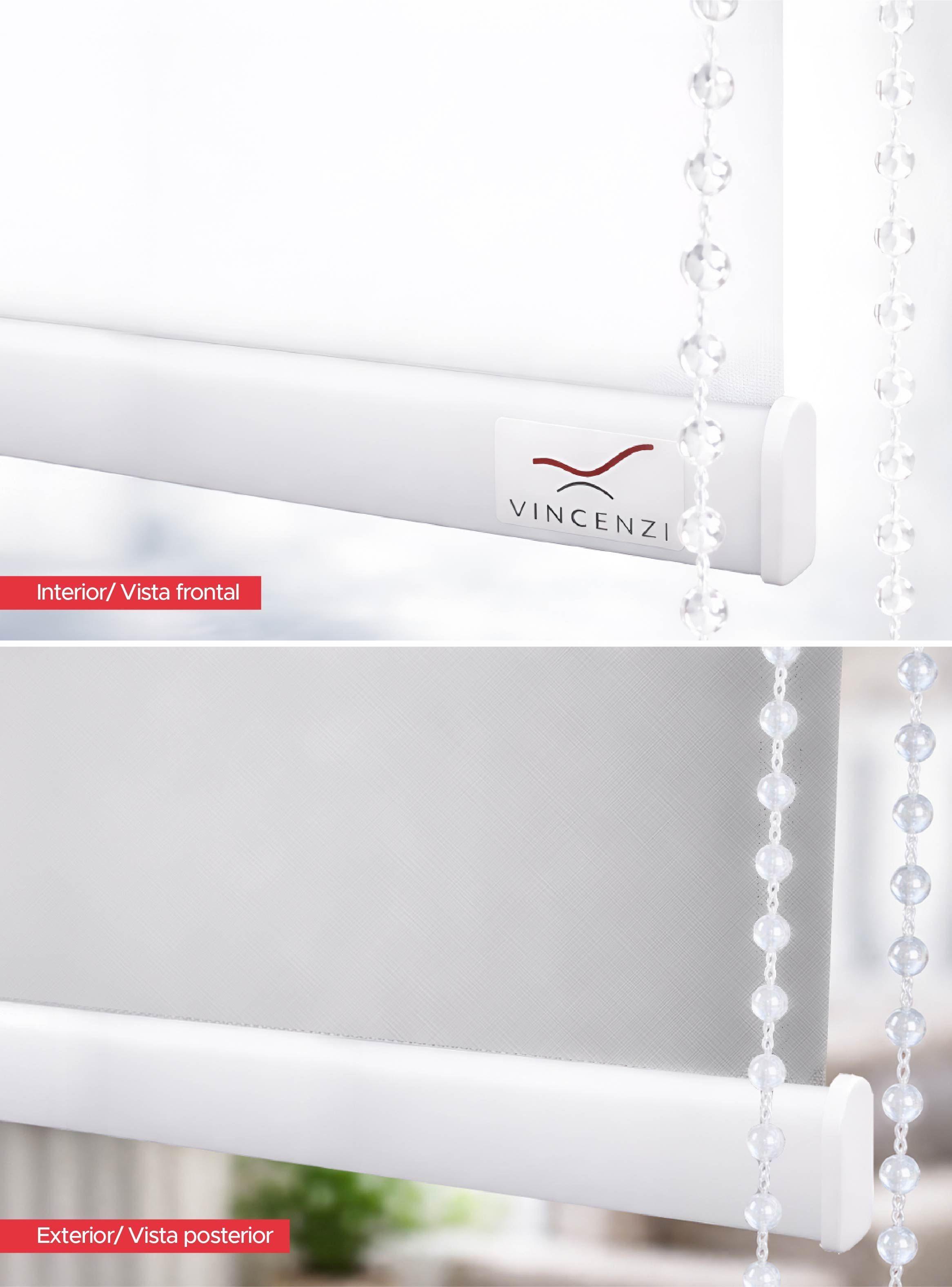 Cortina Roller Blackout Bicolor Blanca 160x230cm Vincenzi-4