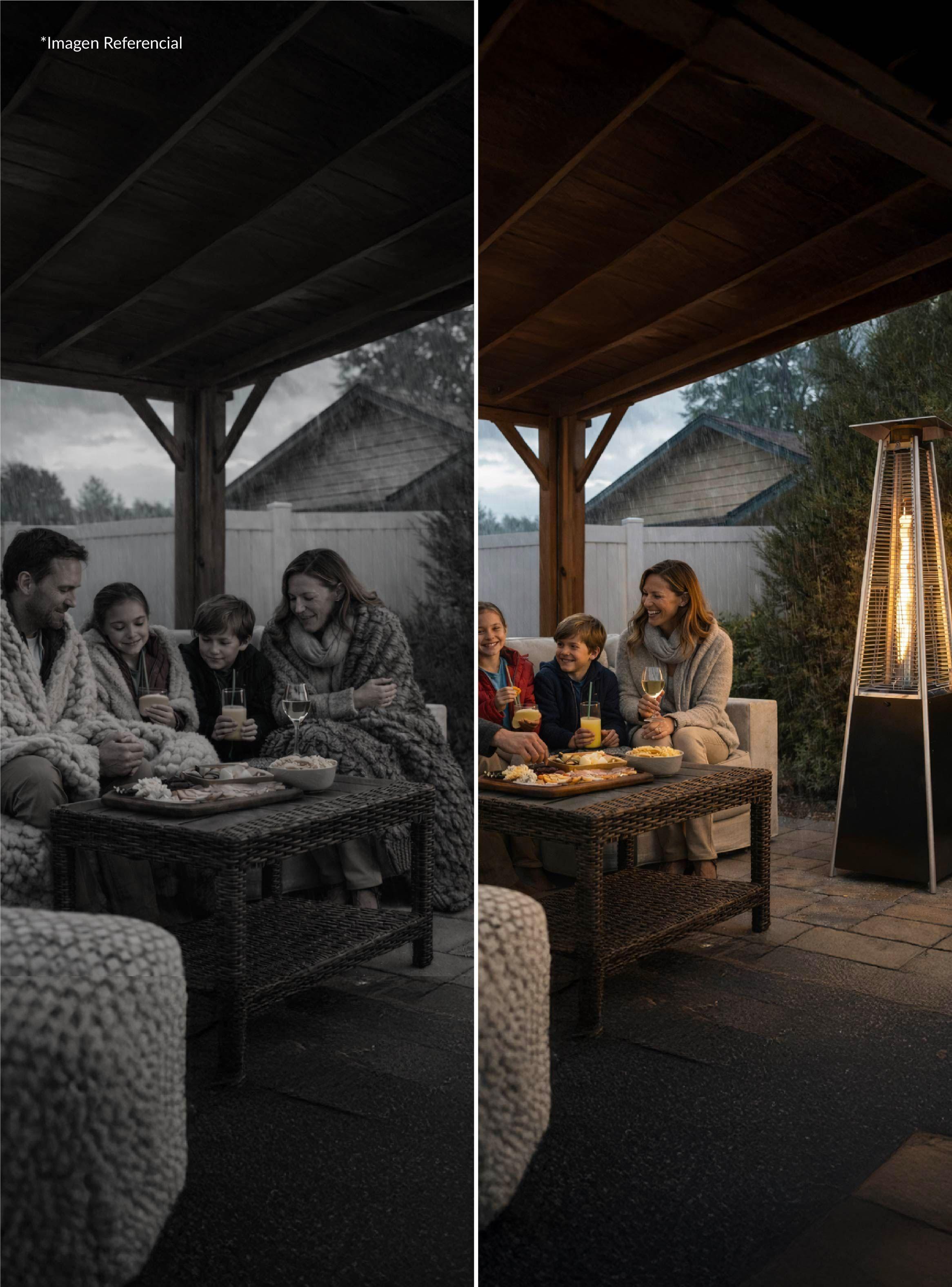 Estufa De Patio Tipo Pirámide A Gas 12,5kw Negro Bfresh-6