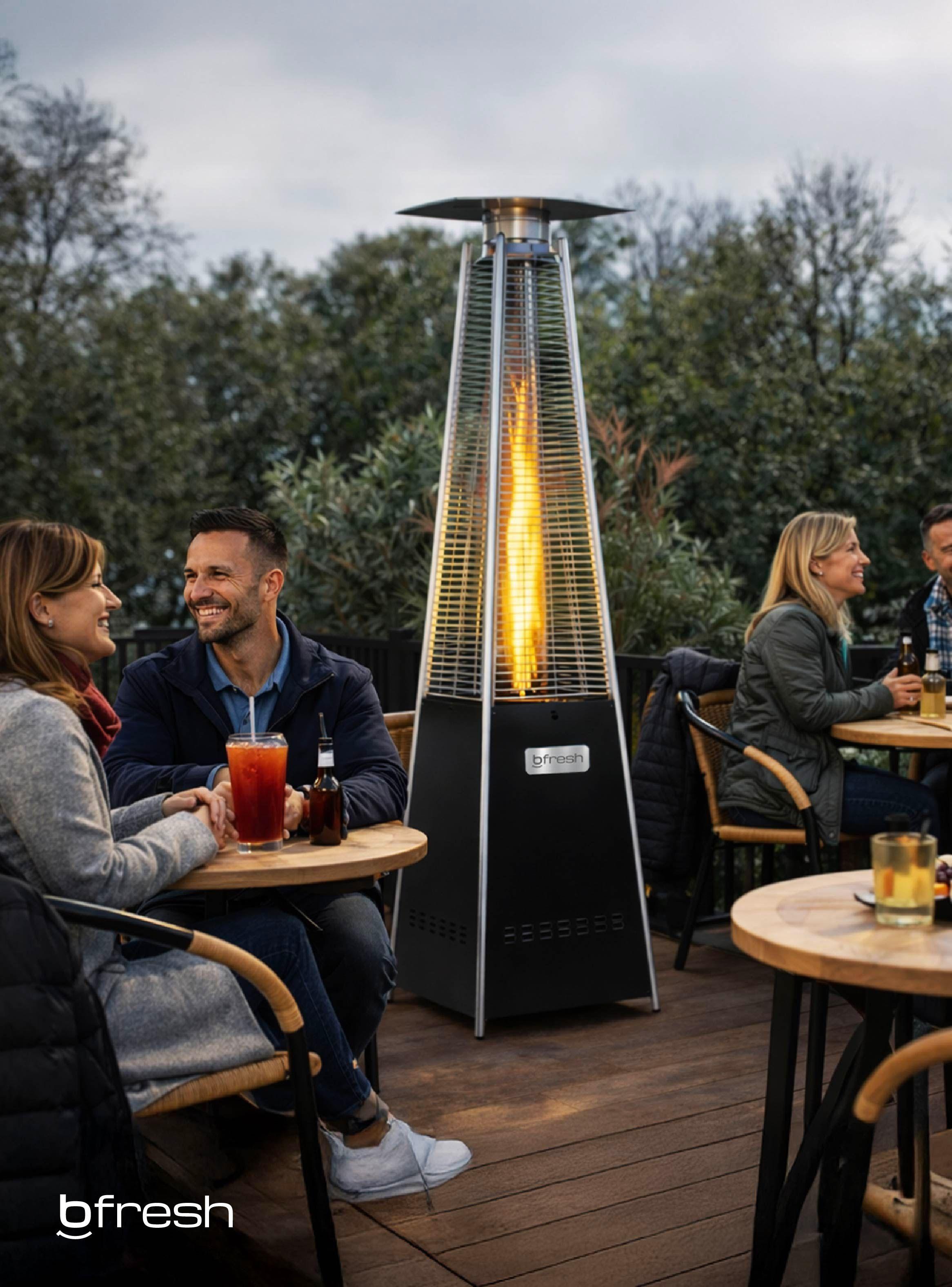 Estufa De Patio Tipo Pirámide A Gas 12,5kw Negro Bfresh-7