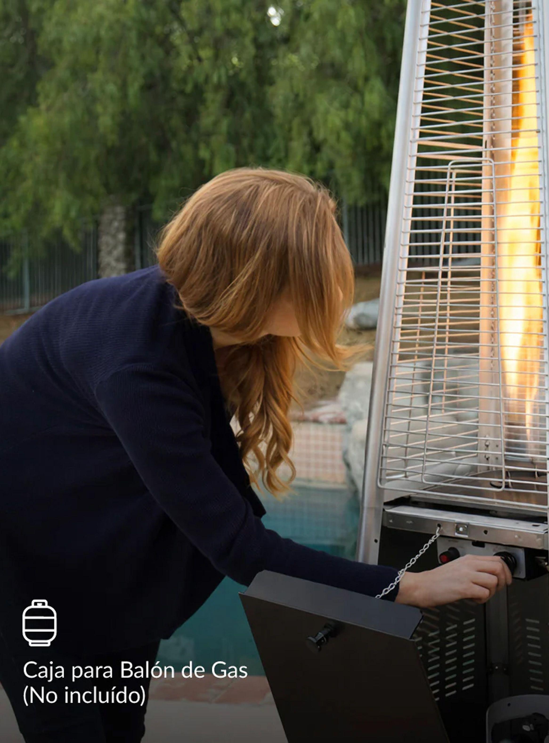Estufa De Patio Tipo Pirámide A Gas 12,5kw Negro Bfresh-2