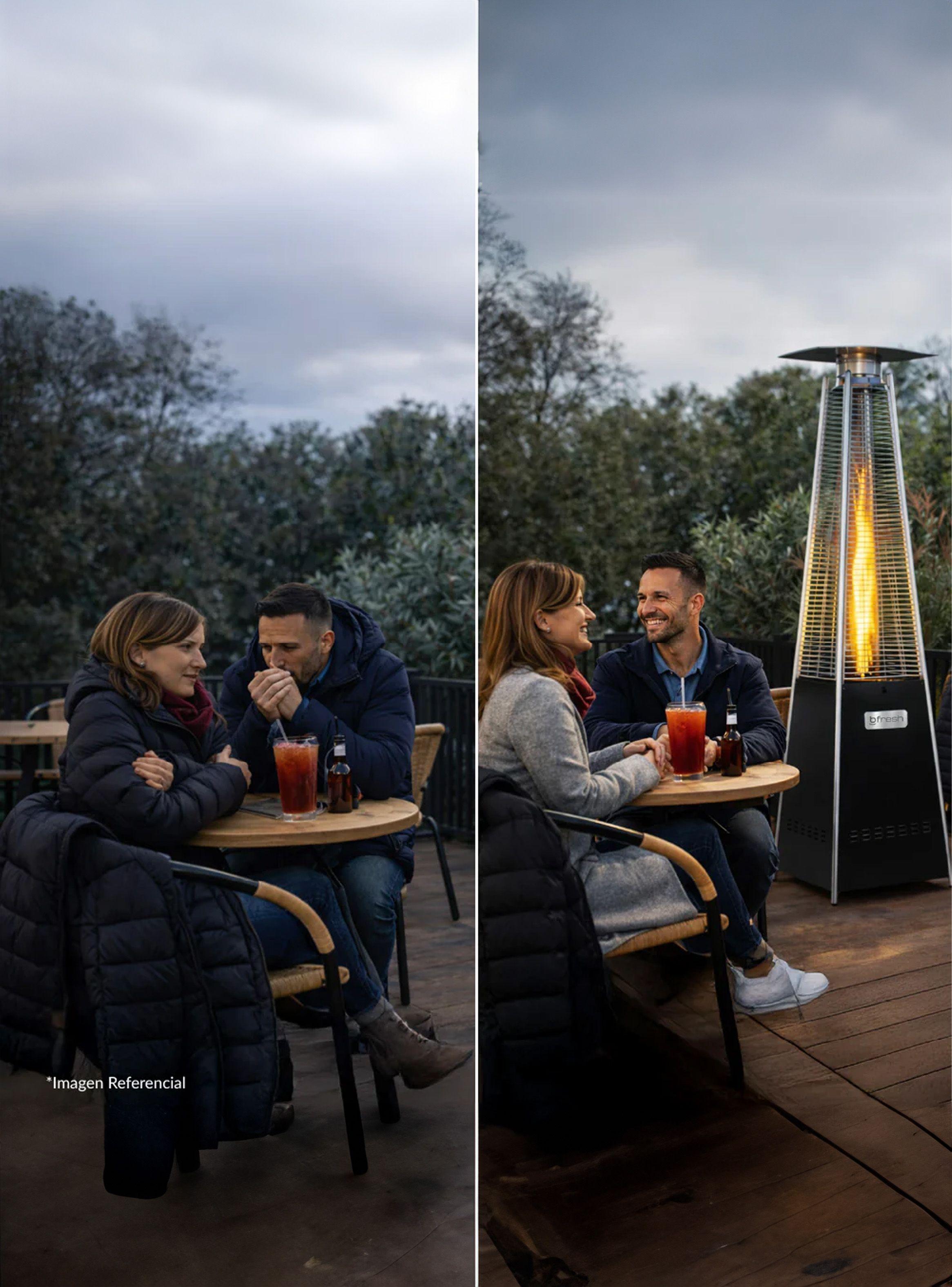 Estufa De Patio Tipo Pirámide A Gas 12,5kw Negro Bfresh-5