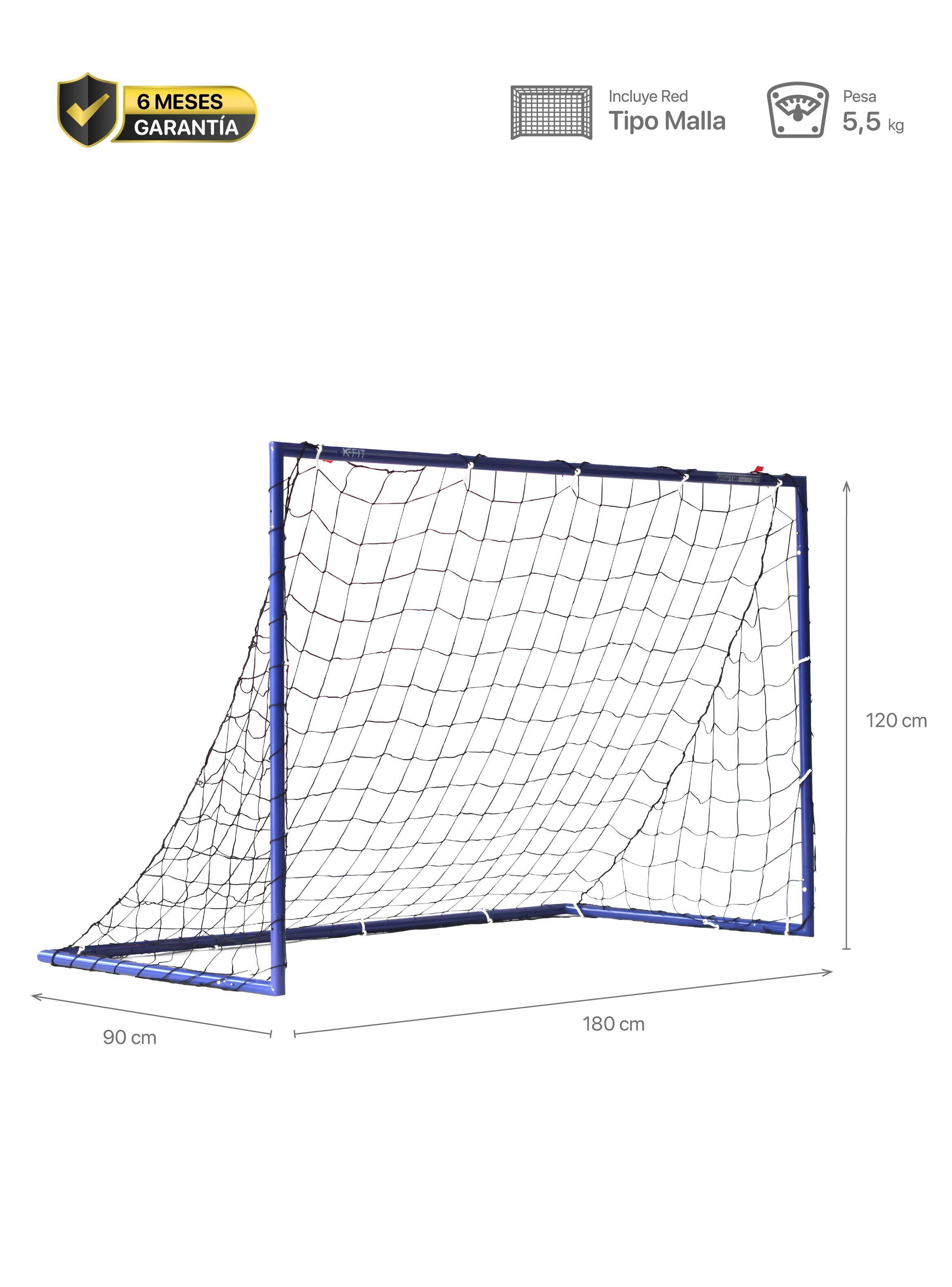 ARCO DE FUTBOL TAMAÑO M 180X120X90 CM AZUL K-FIT-1