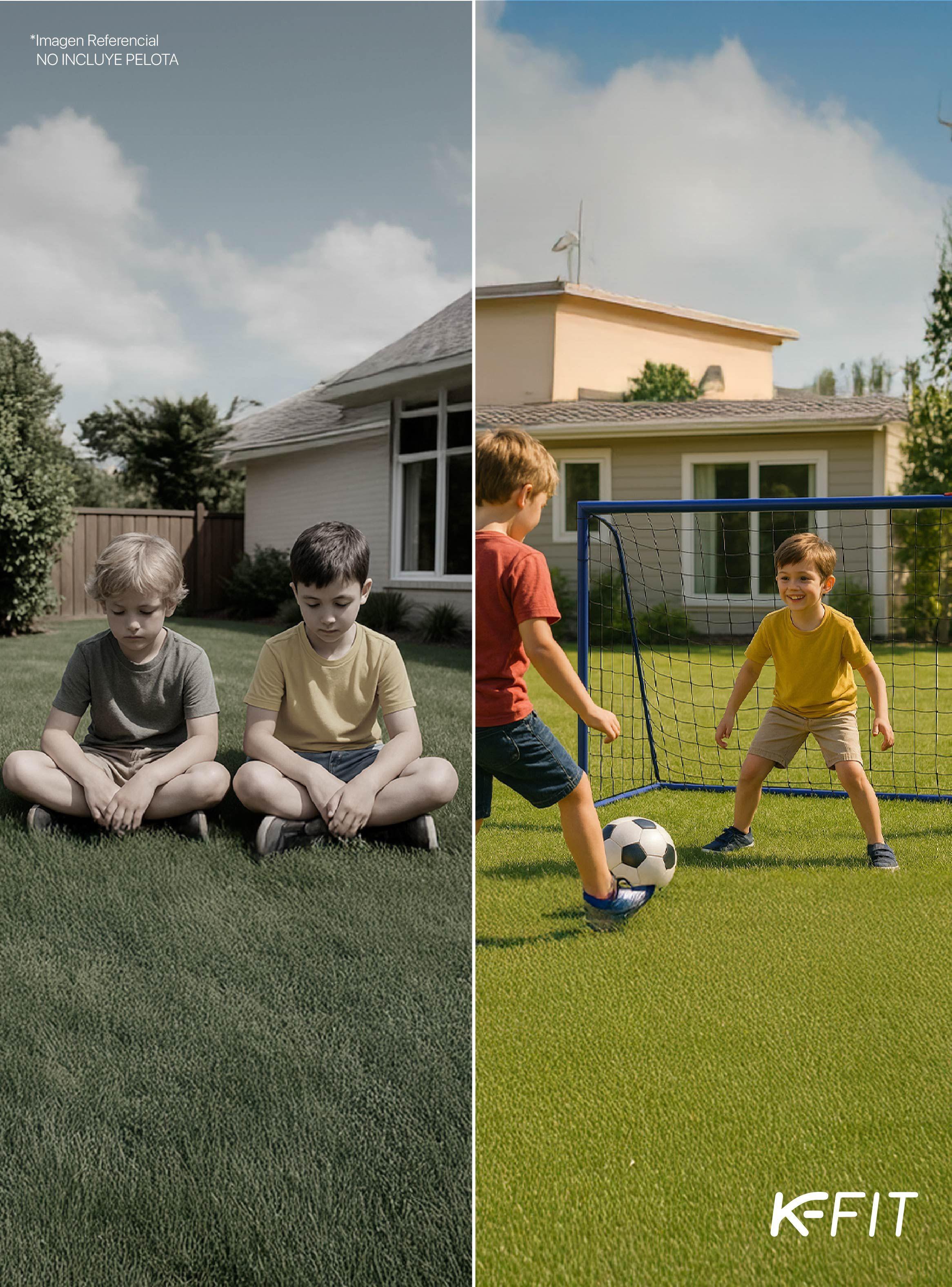 ARCO DE FUTBOL TAMAÑO M 180X120X90 CM AZUL K-FIT-4