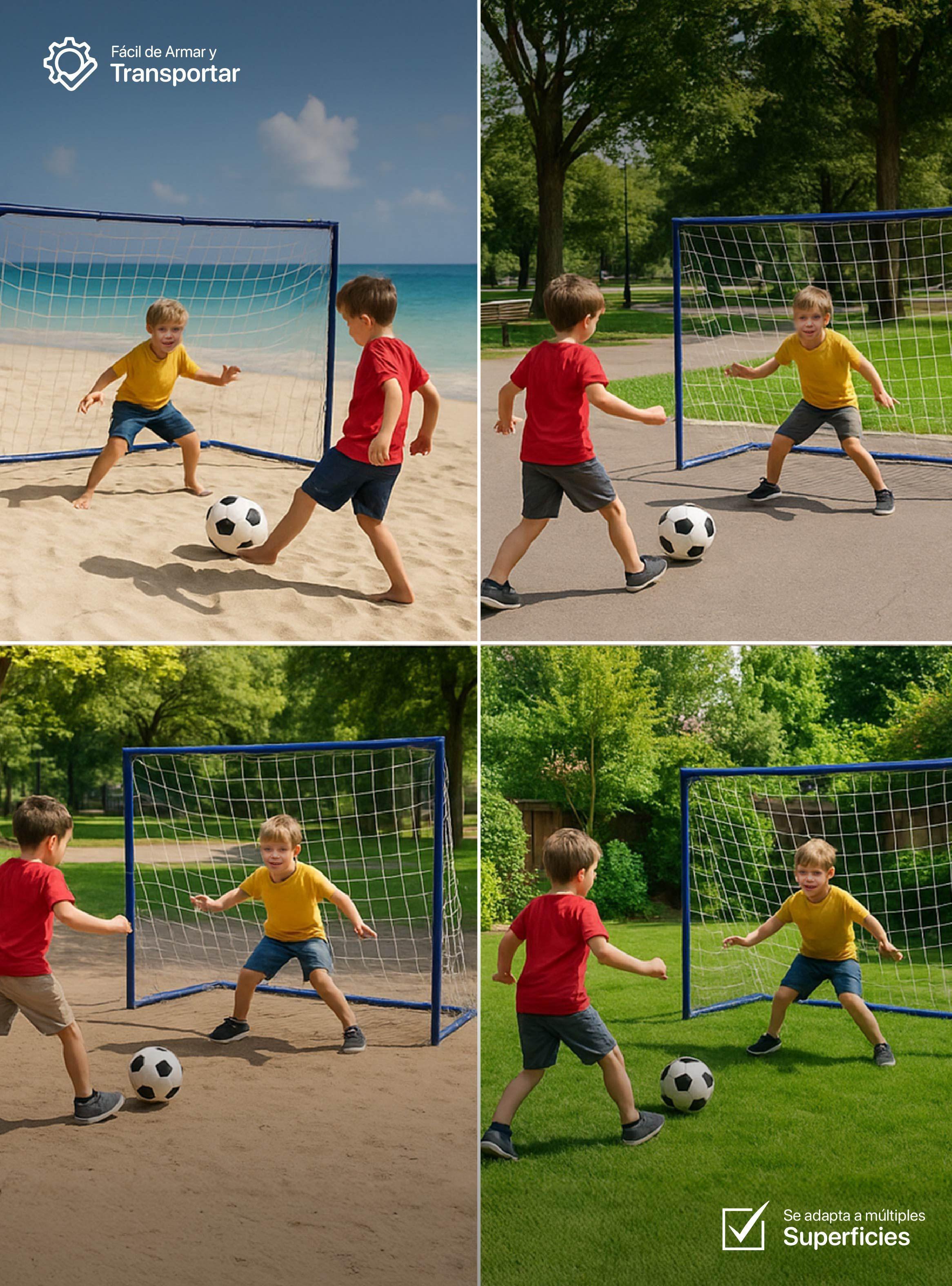 ARCO DE FUTBOL TAMAÑO M 180X120X90 CM AZUL K-FIT-6