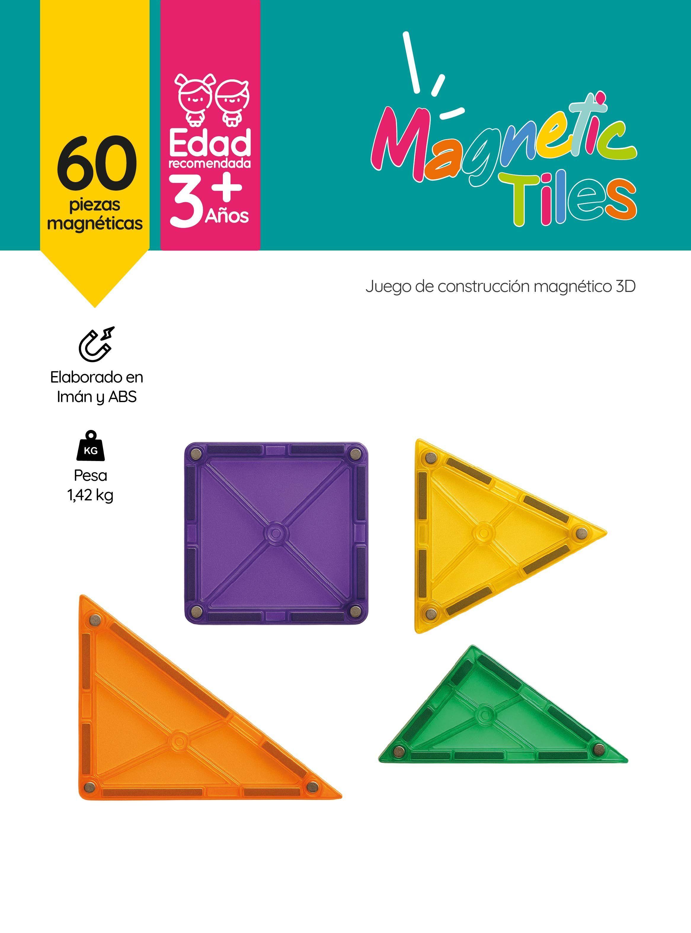 Juego de Bloques Construcción magnéticos 3D 60 Piezas GlowUp -5
