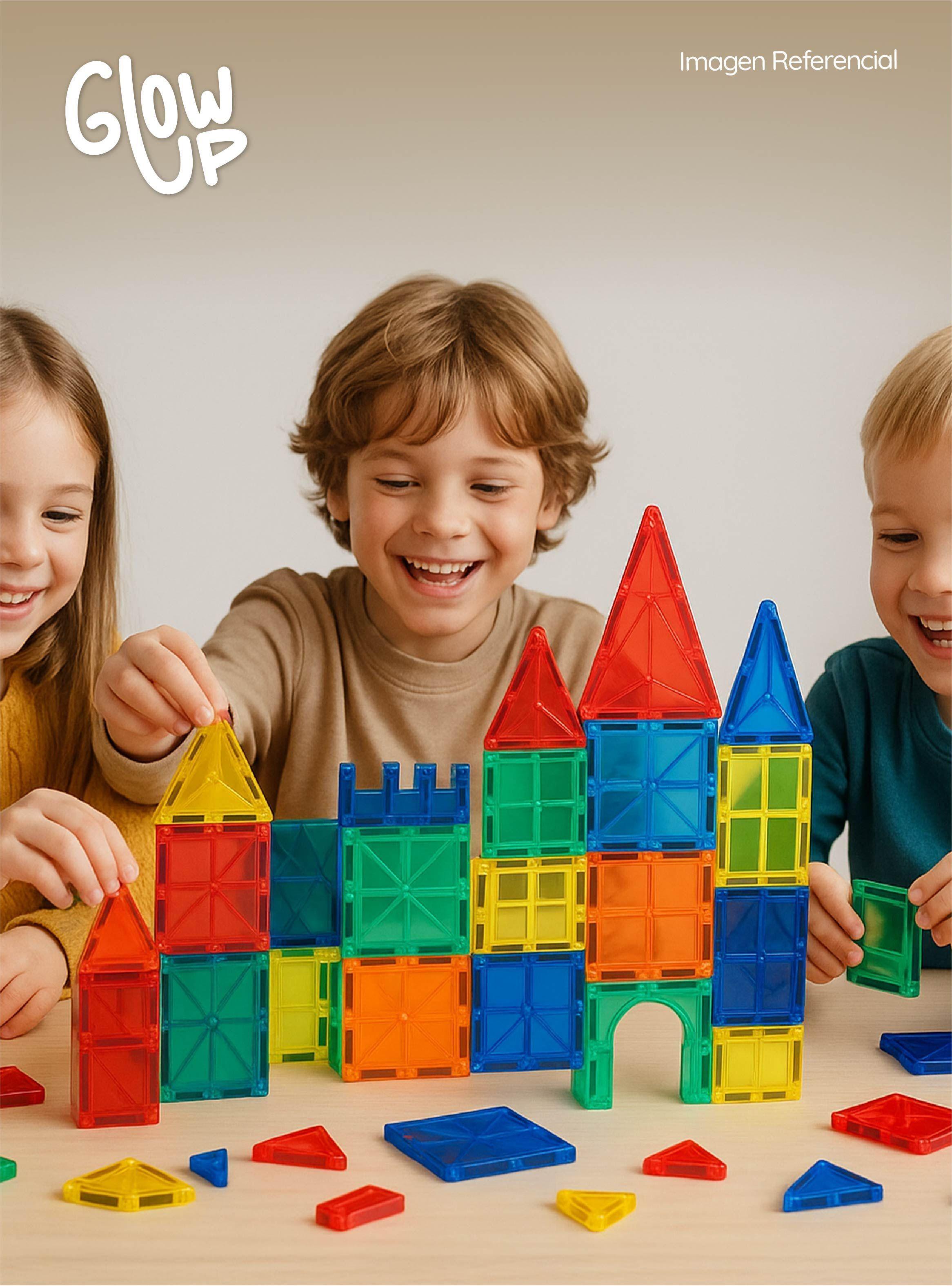 Juego de Bloques Construcción magnéticos 3D 60 Piezas GlowUp -2