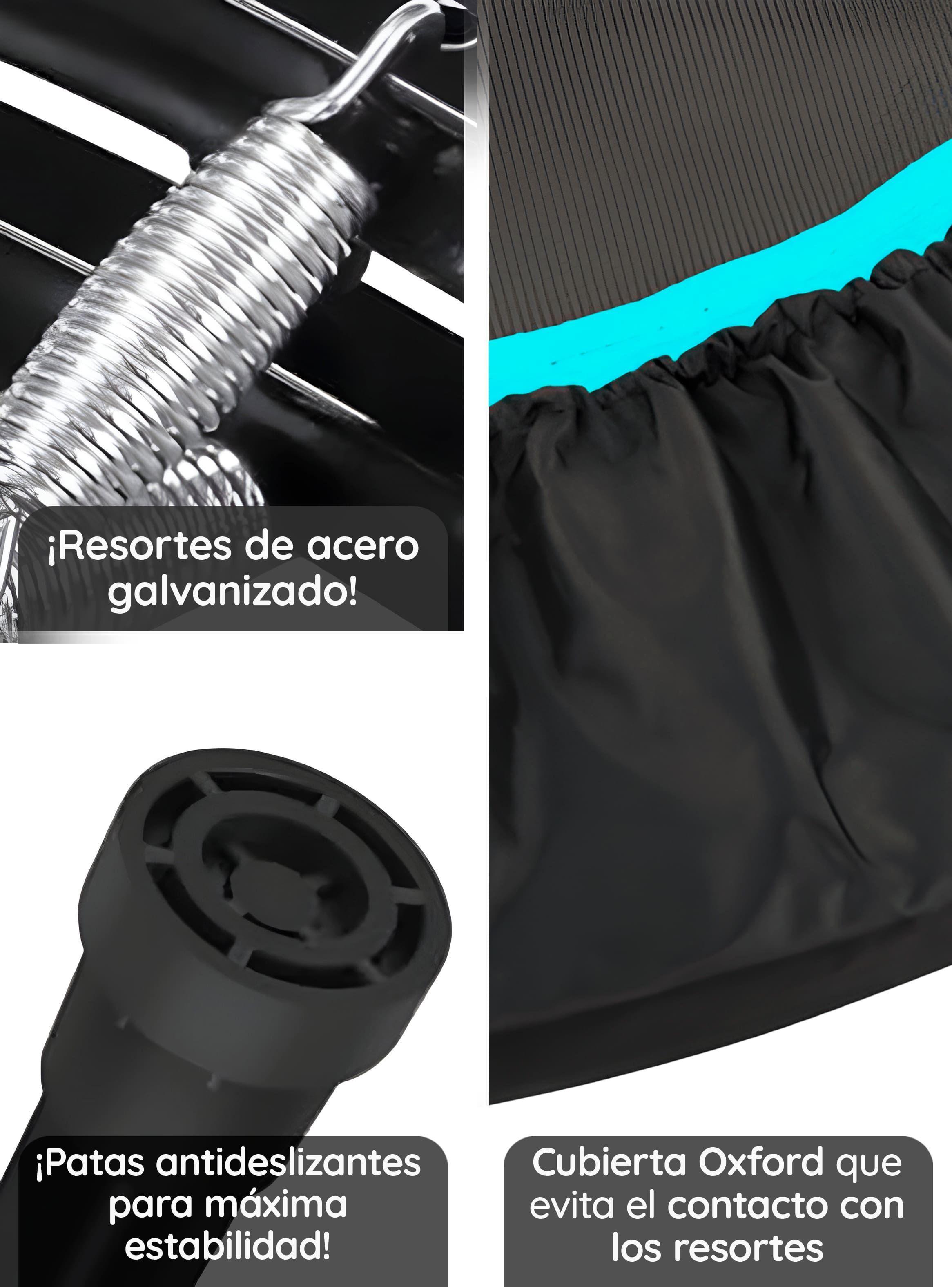 Mini Trampolín 4 Ft 1.2 mt Aeróbico Fitness Yoga y Juegos GlowUp-4