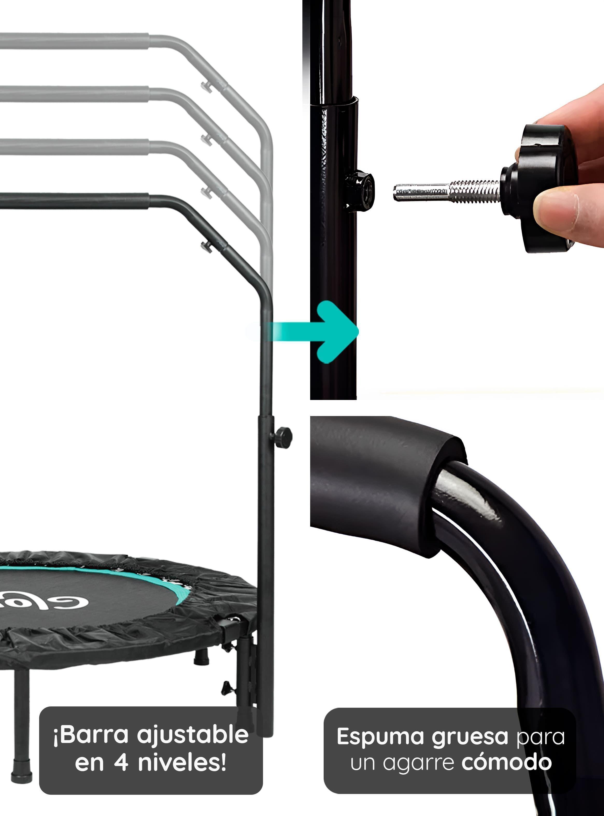 Mini Trampolín 4 Ft 1.2 mt Aeróbico Fitness Yoga y Juegos GlowUp-3