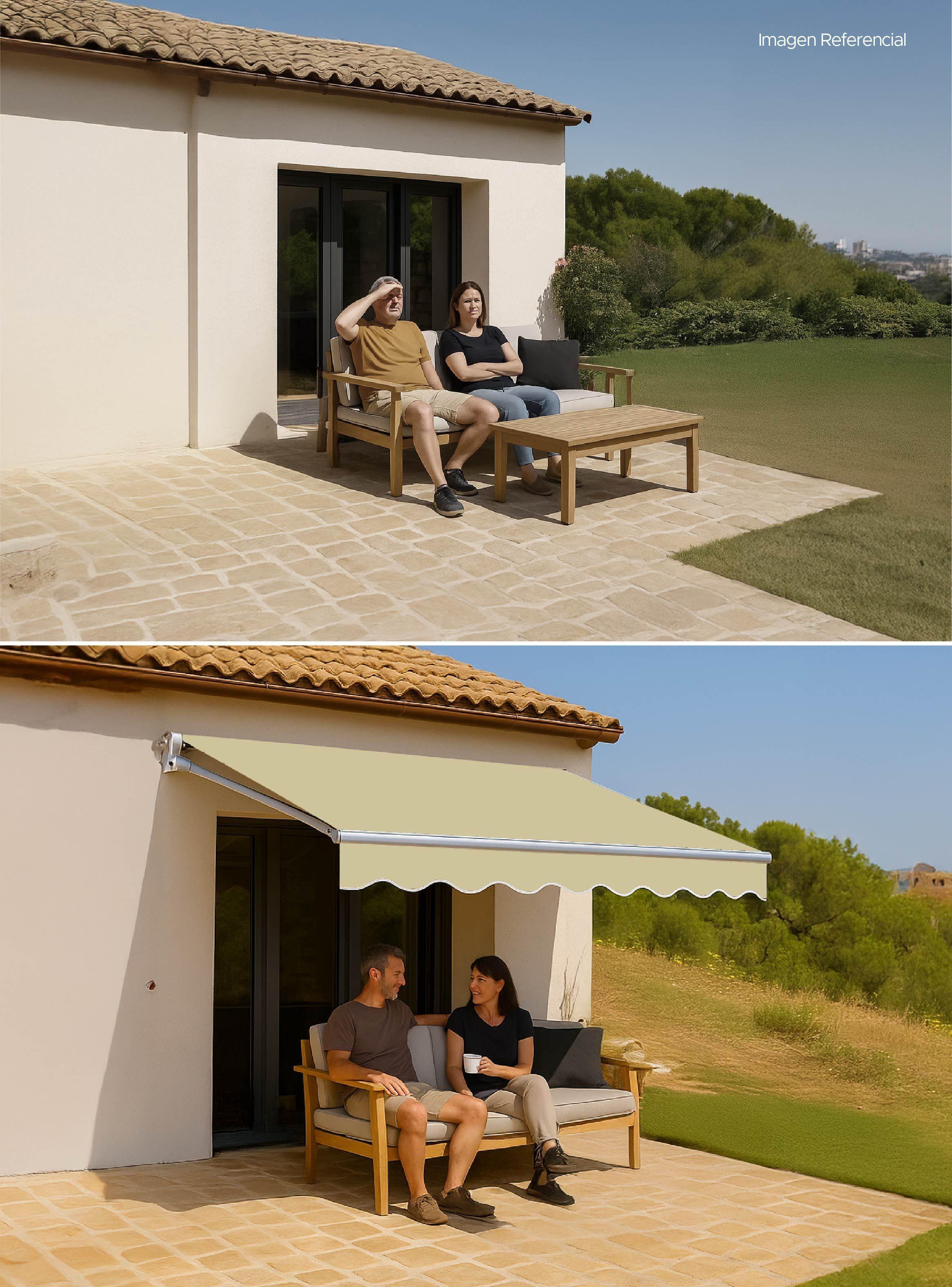 Toldo con brazo retractil Terrazas 3x2.5 Mts Beige-5