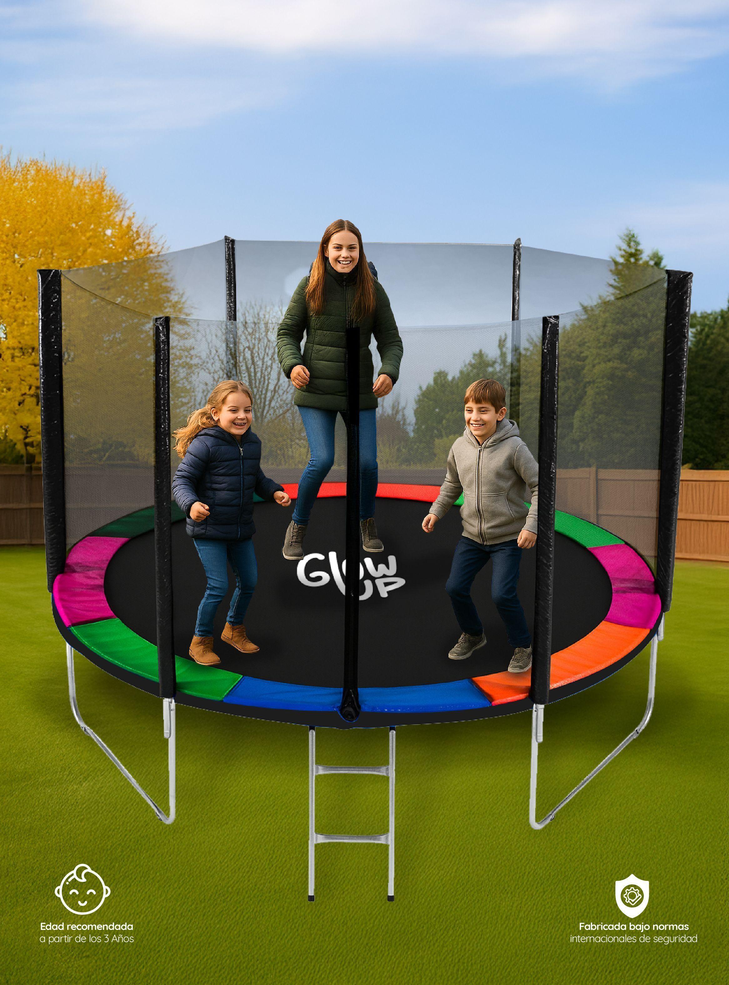 Cama Elástica 10ft 3,05 mts GlowUp con Malla seguridad y Escalera-6