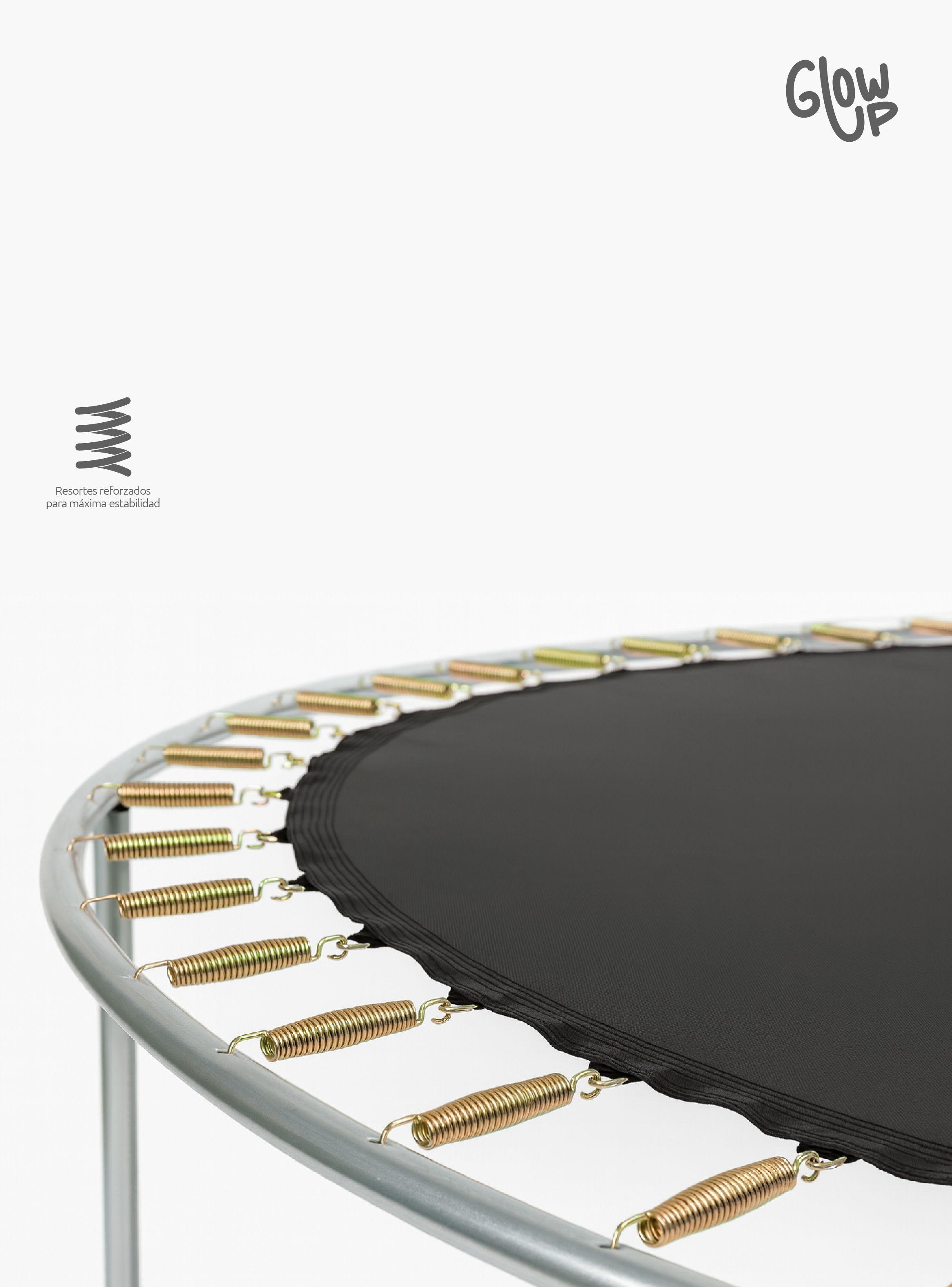 Cama Elástica 10ft 3,05 mts GlowUp con Malla seguridad y Escalera-2