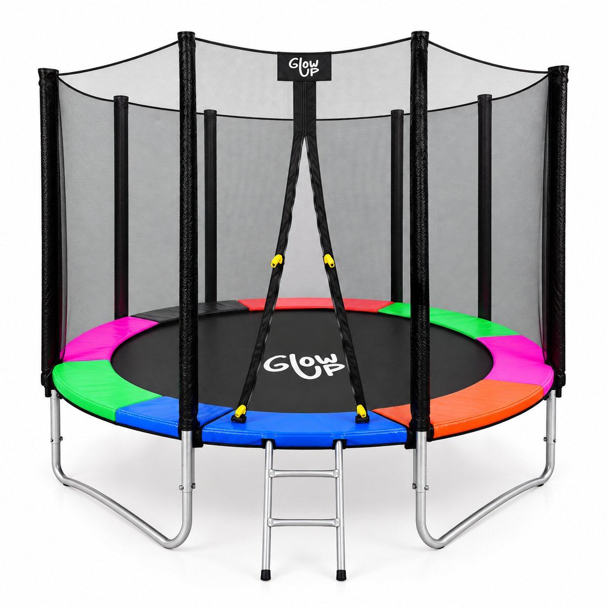 Cama Elástica 10ft 3,05 mts GlowUp con Malla seguridad y Escalera-0