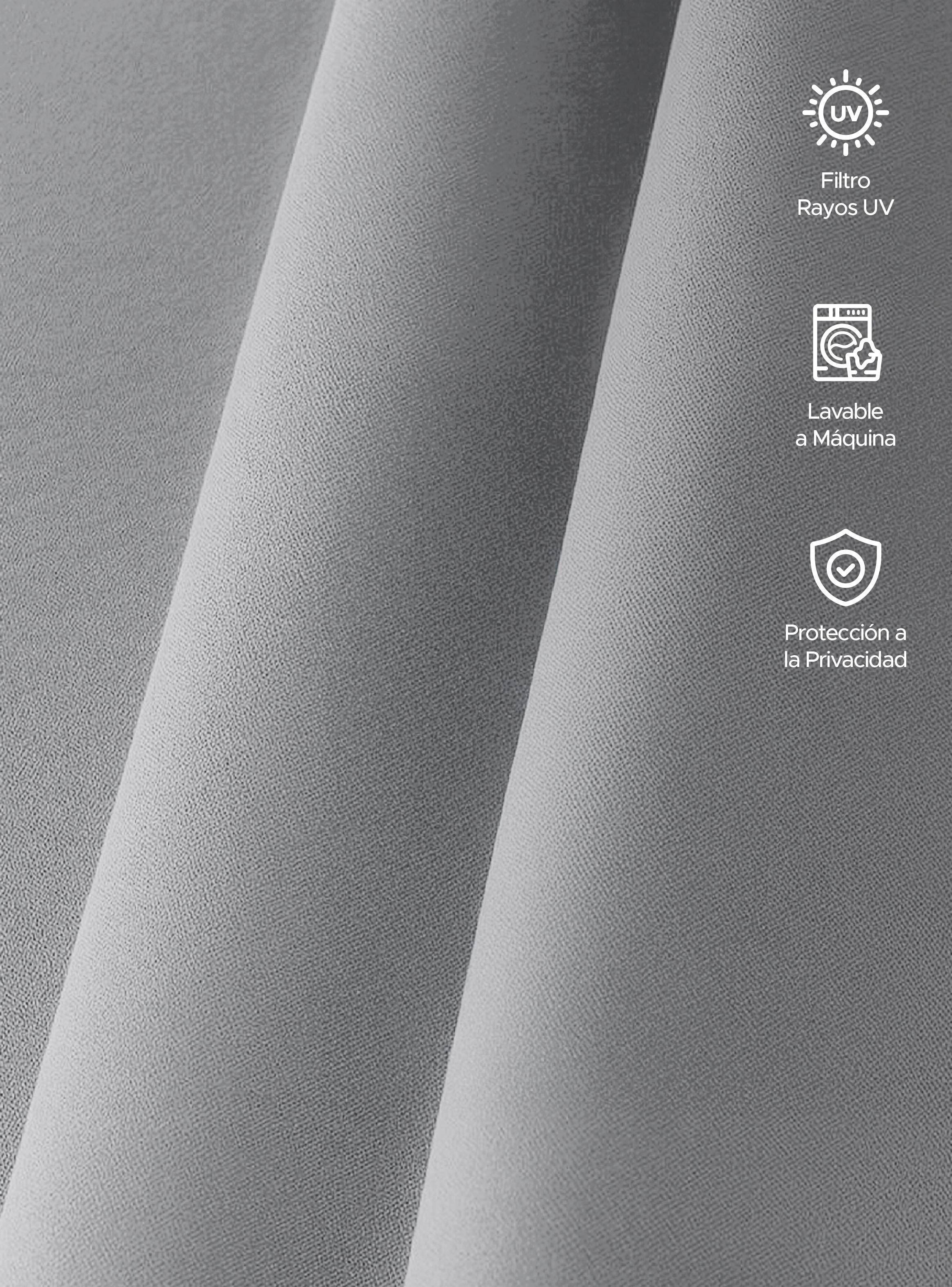 Cortina de Tela Blackout Gris Vincenzi 140x220-2