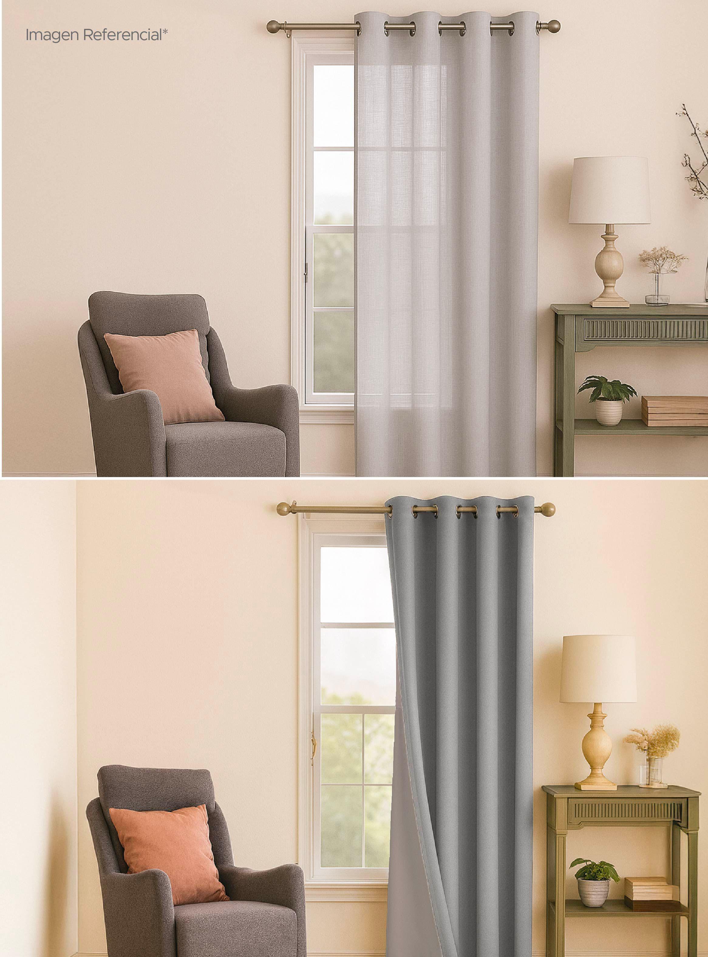 Cortina de Tela Blackout Gris Vincenzi 140x220-6