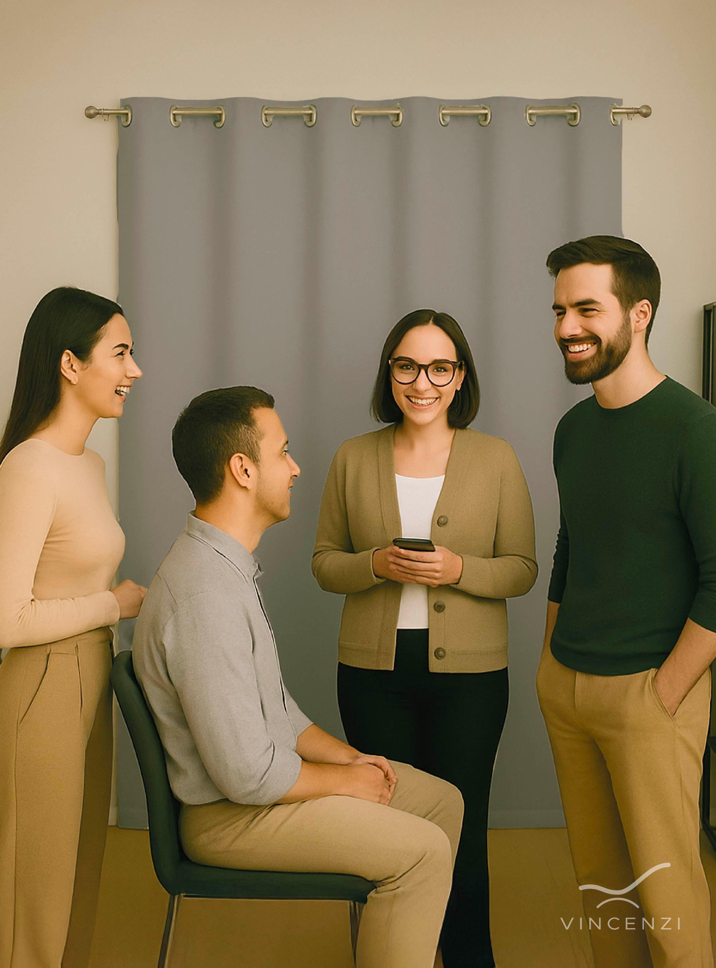 Cortina de Tela Blackout Gris Vincenzi 140x220-7