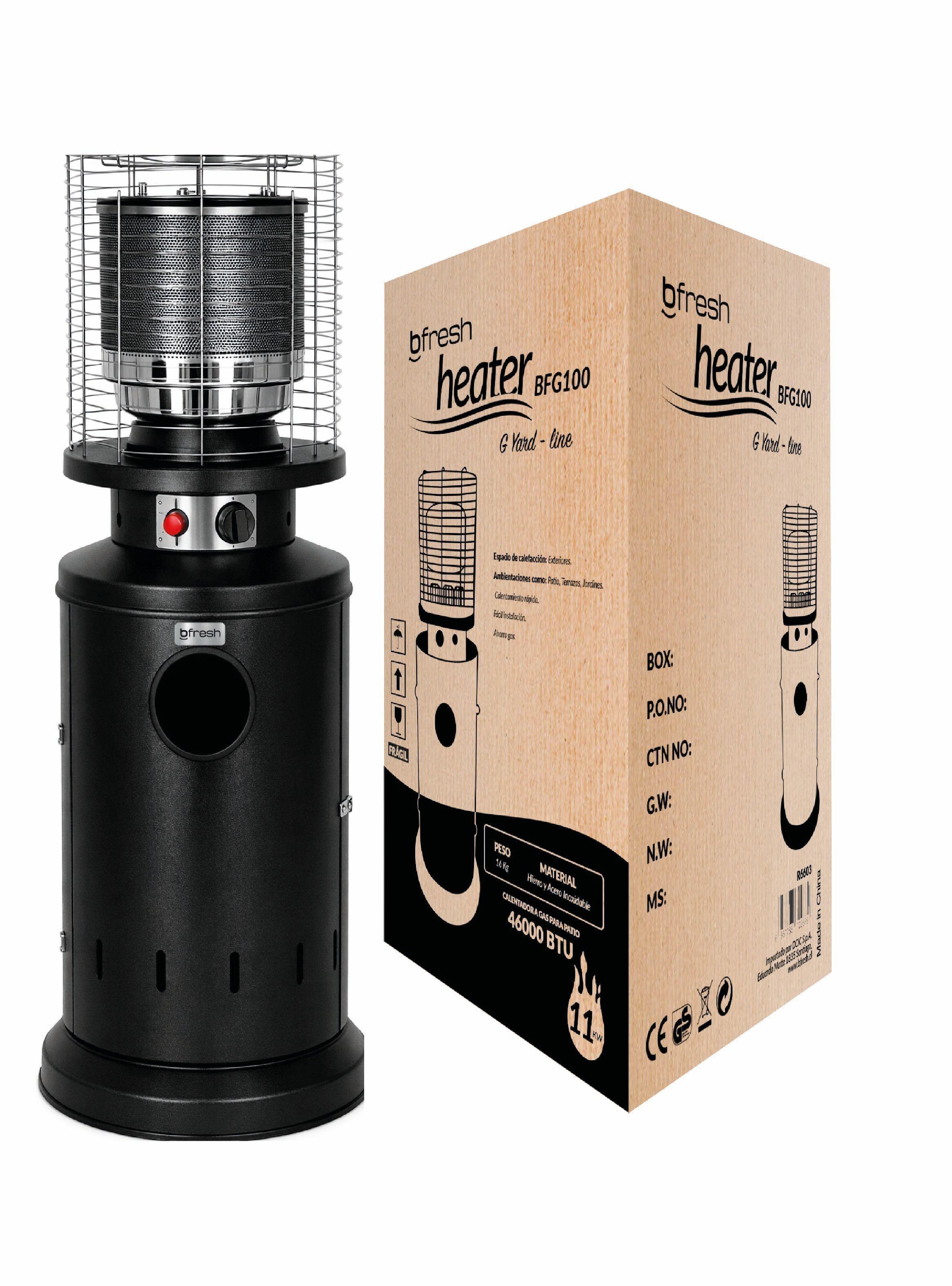 Estufa De Patio Baja Negra a Gas de 11kg Terrazas Interior Exterior Bfresh-1