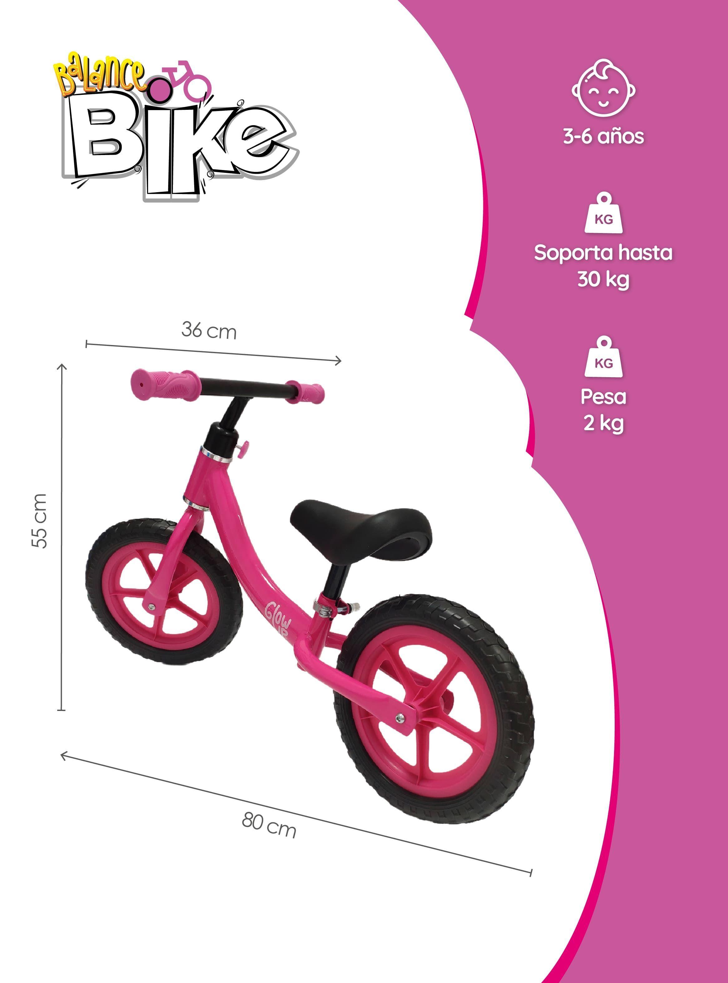 Bicicleta Aprendizaje De Equilibrio Infantil Miki Rosada Glowup-1
