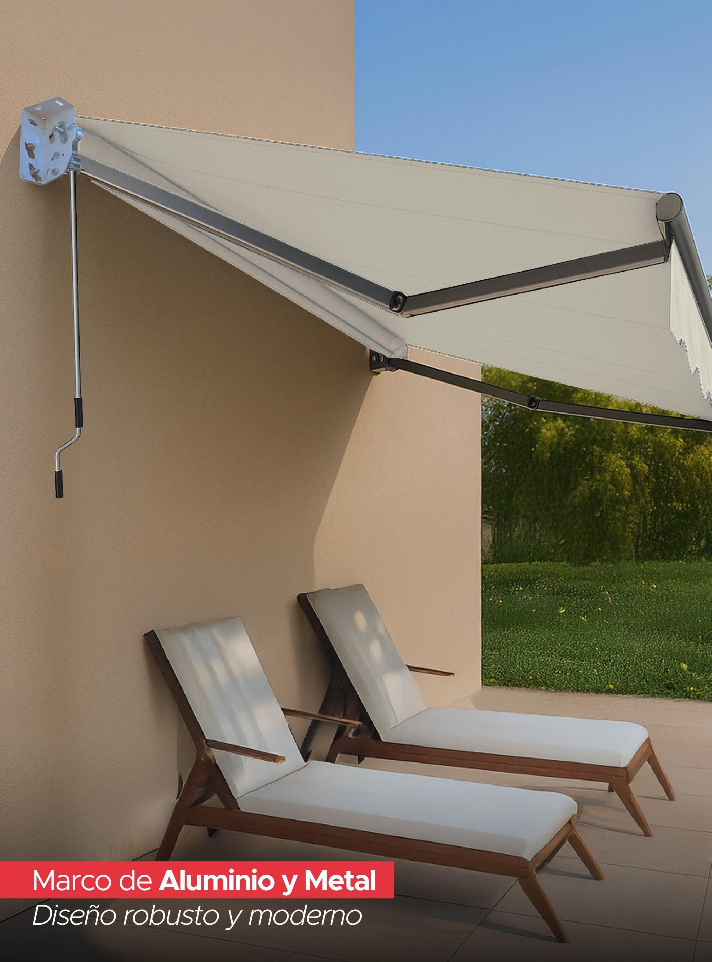 Toldo con brazo retractil Terrazas 3x2.5 Mts Blanco Vincenzi-3