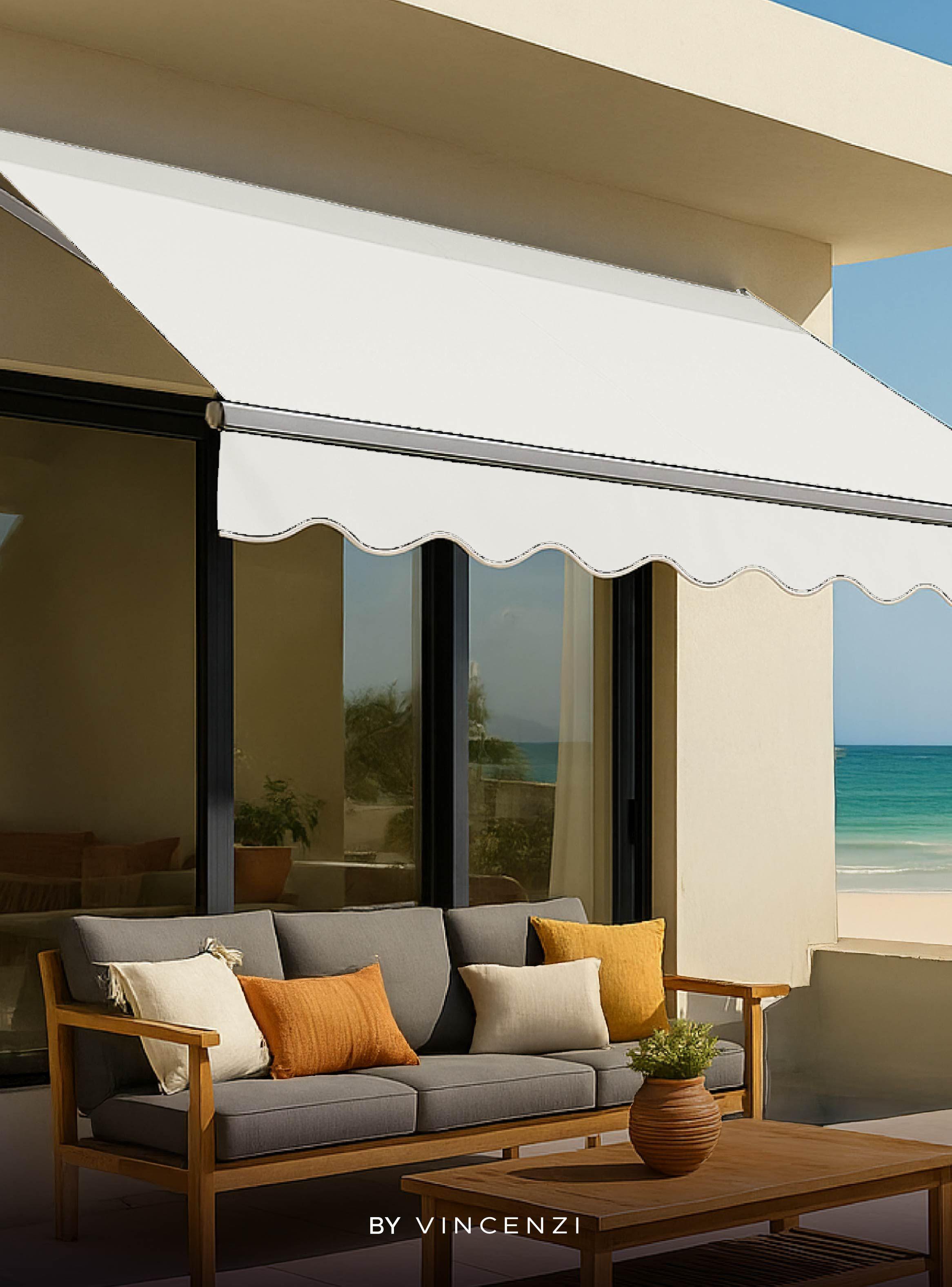 Toldo con brazo retractil Terrazas 3x2.5 Mts Blanco Vincenzi-6