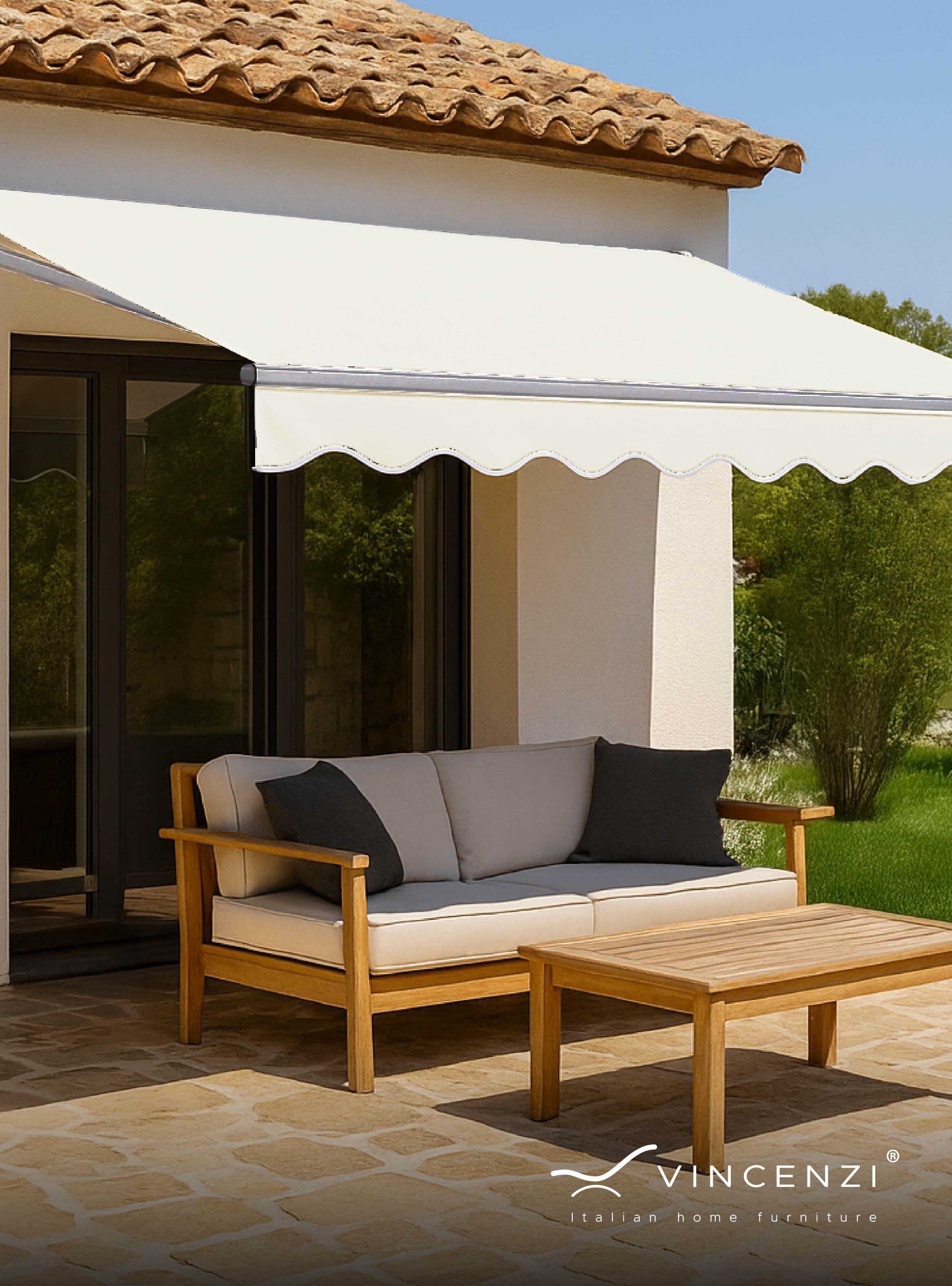 Toldo con brazo retractil Terrazas 3x2.5 Mts Blanco Vincenzi-7