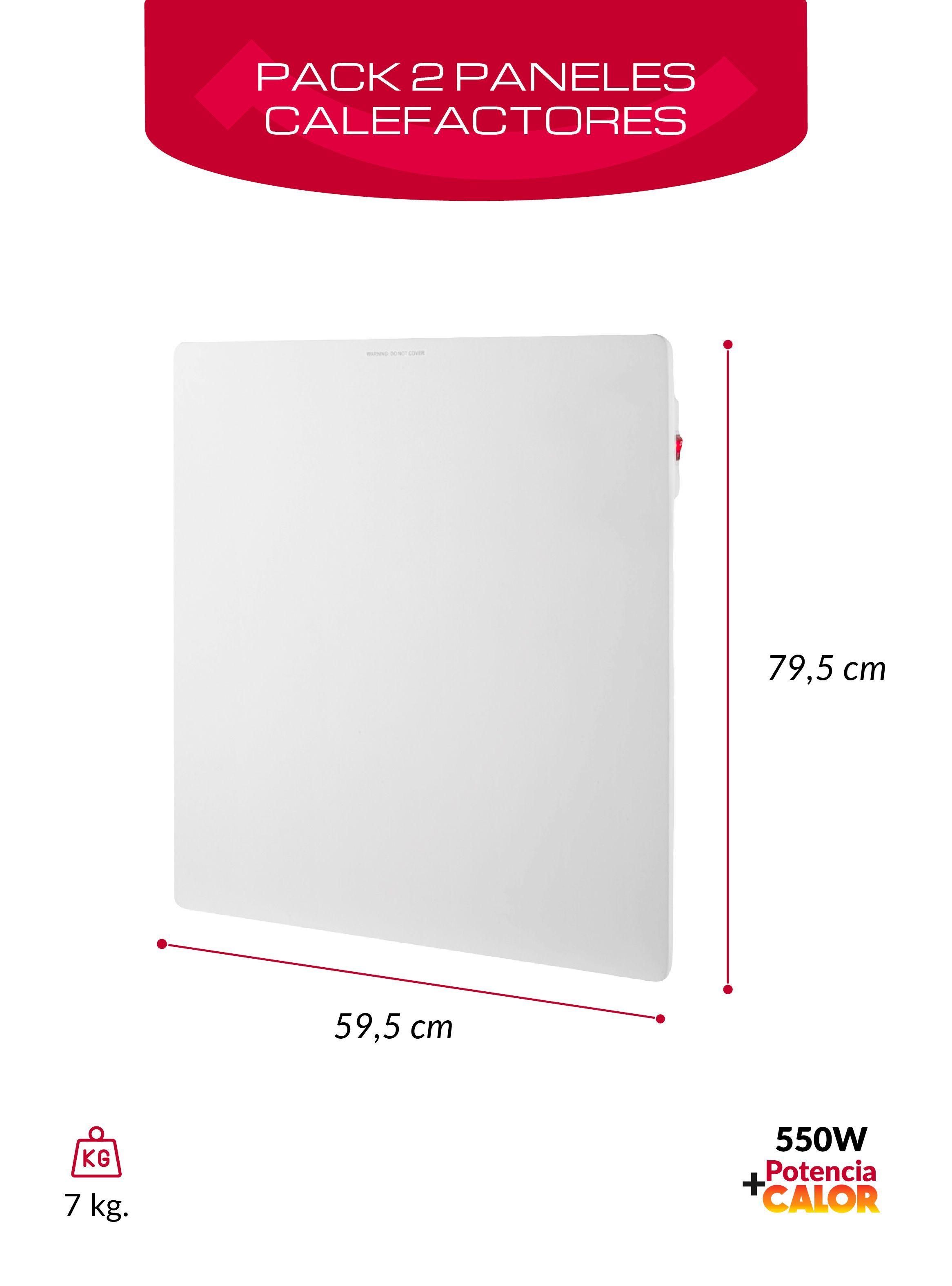 PACK 2 PANELES MURALES CALEFACTORES 550W BLANCO BFRESH-2