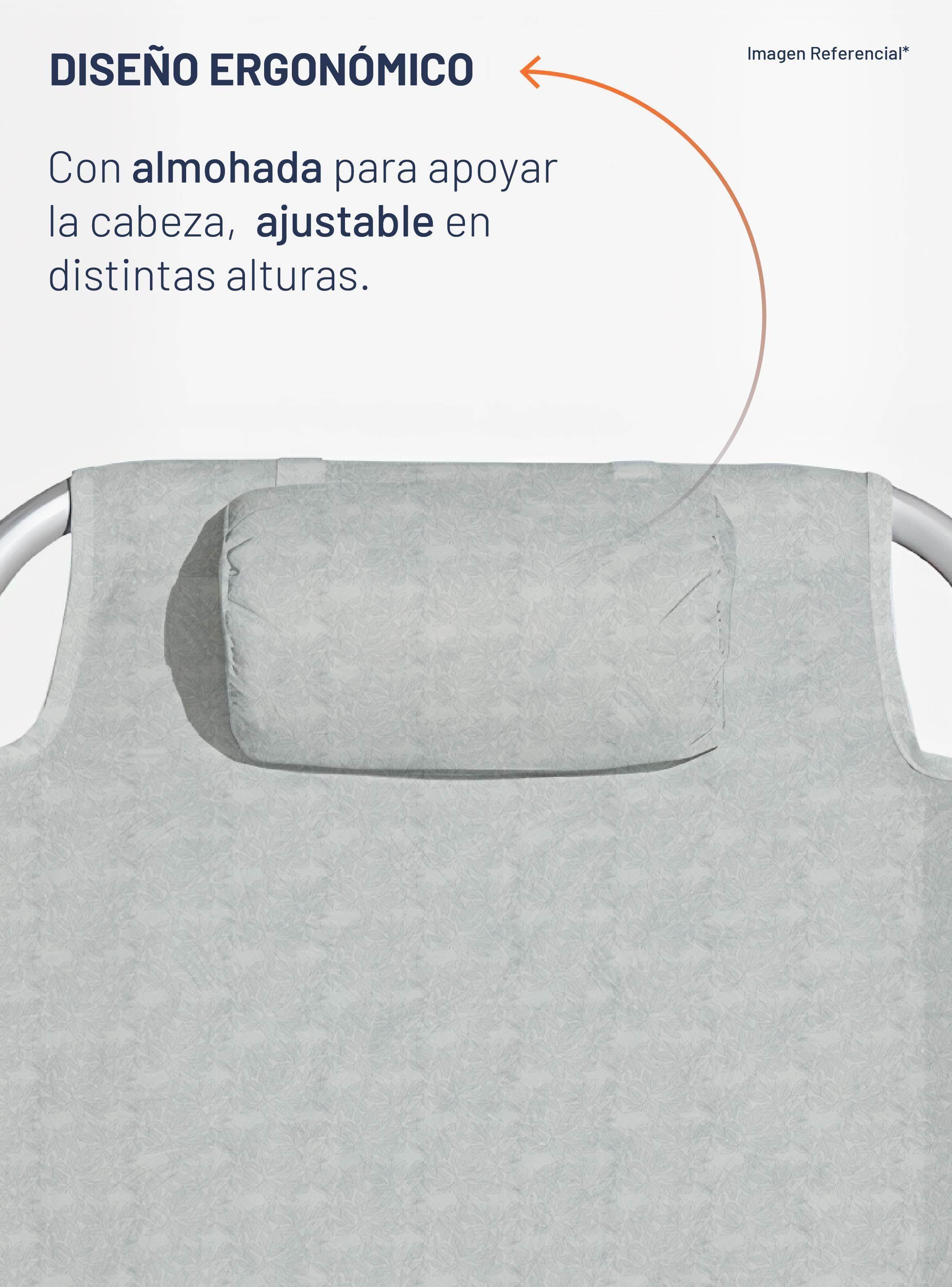 Silla De Playa Aluminio Madera Y Tela Resistente Gris Miglu-3