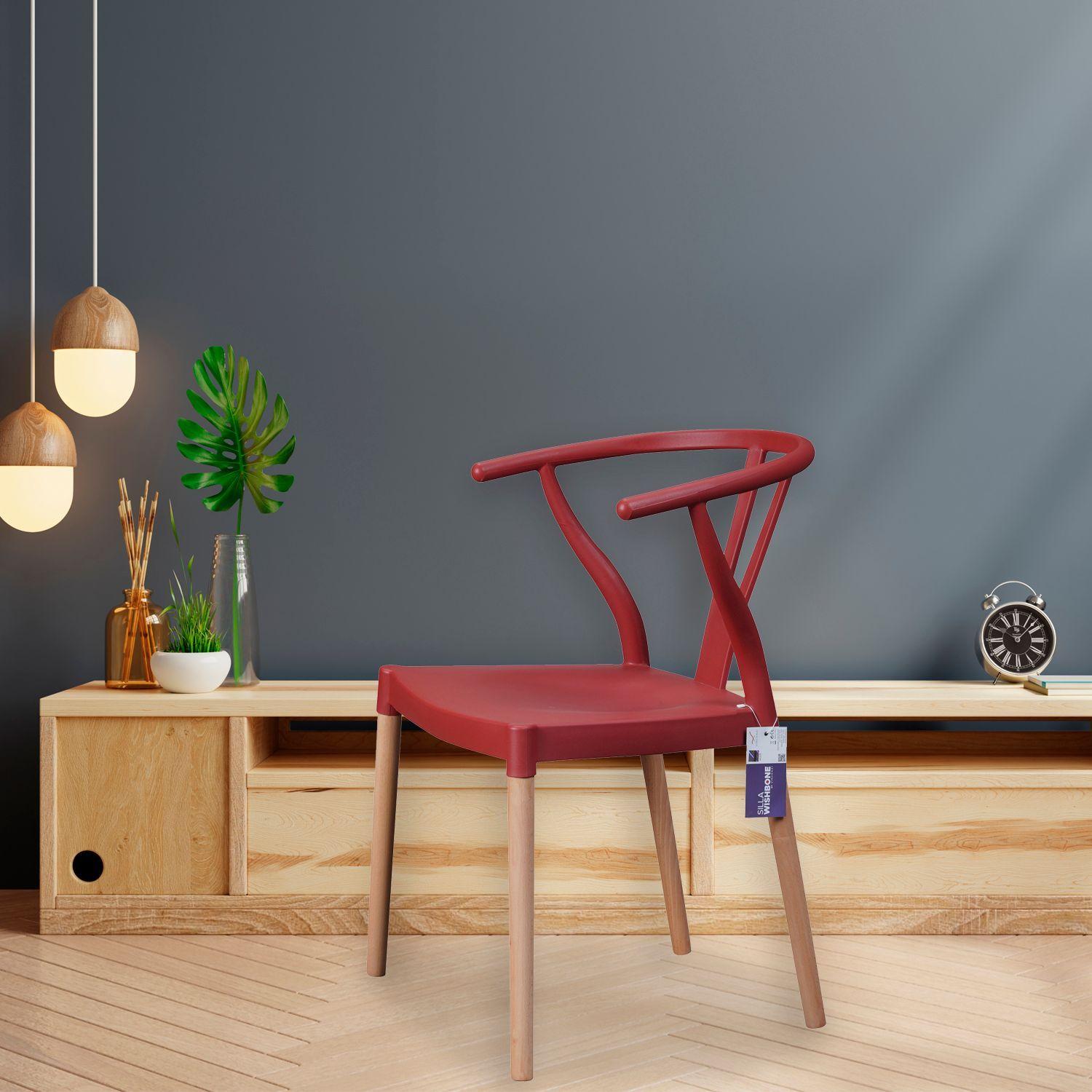 Silla Wishbone Rojo -1