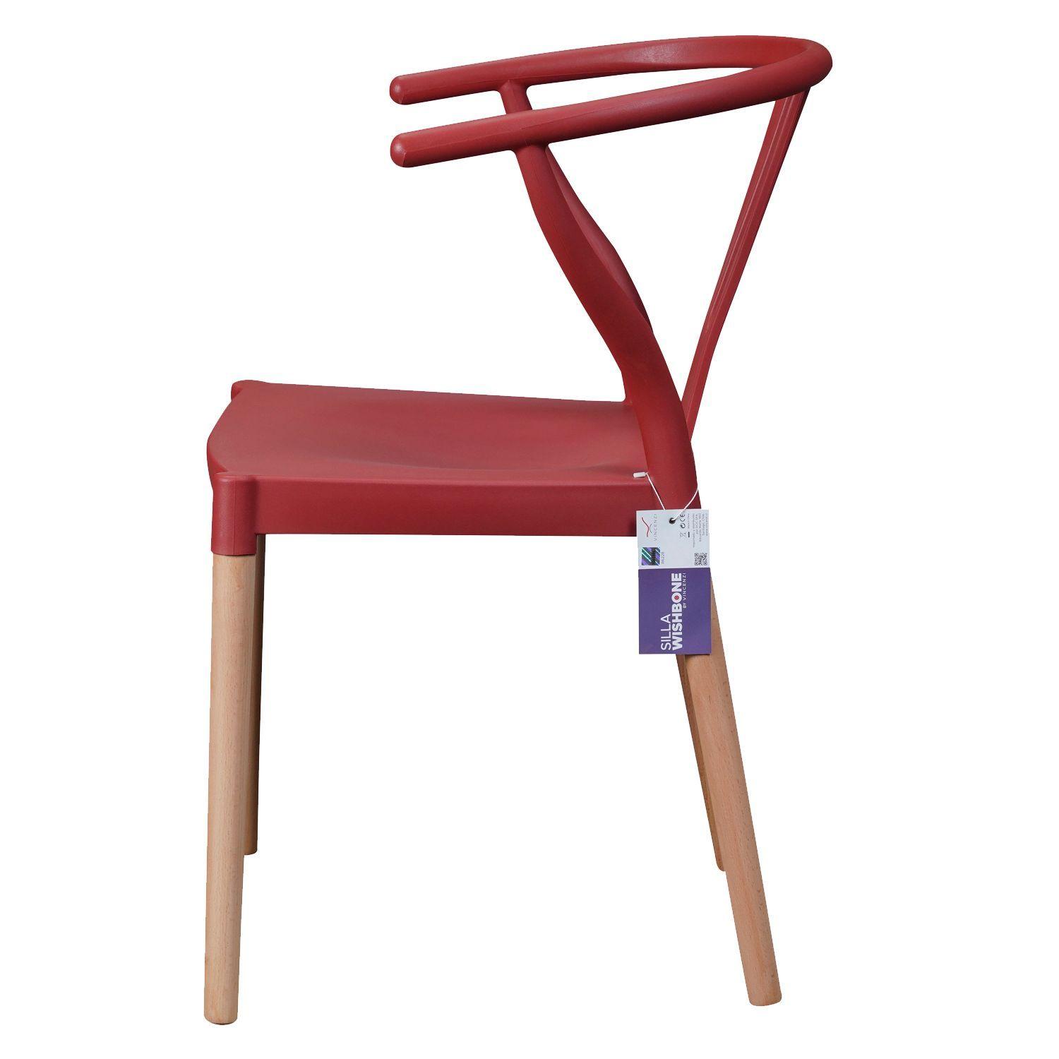 Silla Wishbone Rojo -4