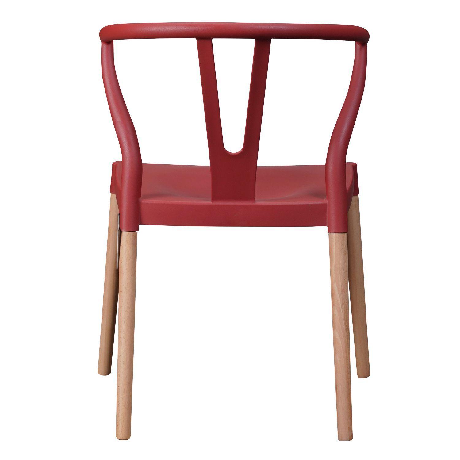 Silla Wishbone Rojo -3