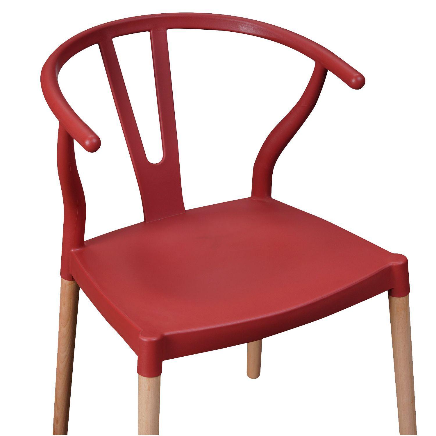 Silla Wishbone Rojo -5
