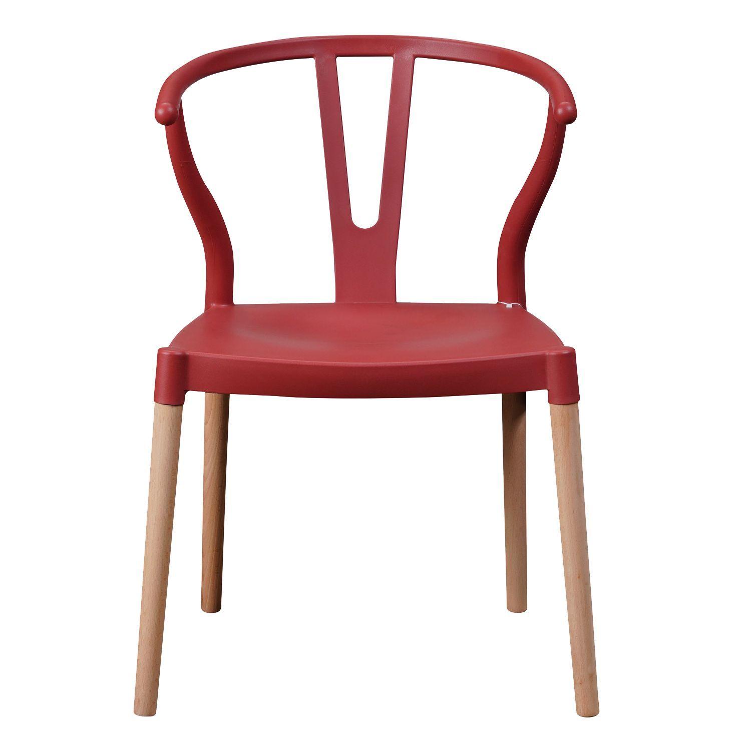 Silla Wishbone Rojo -2