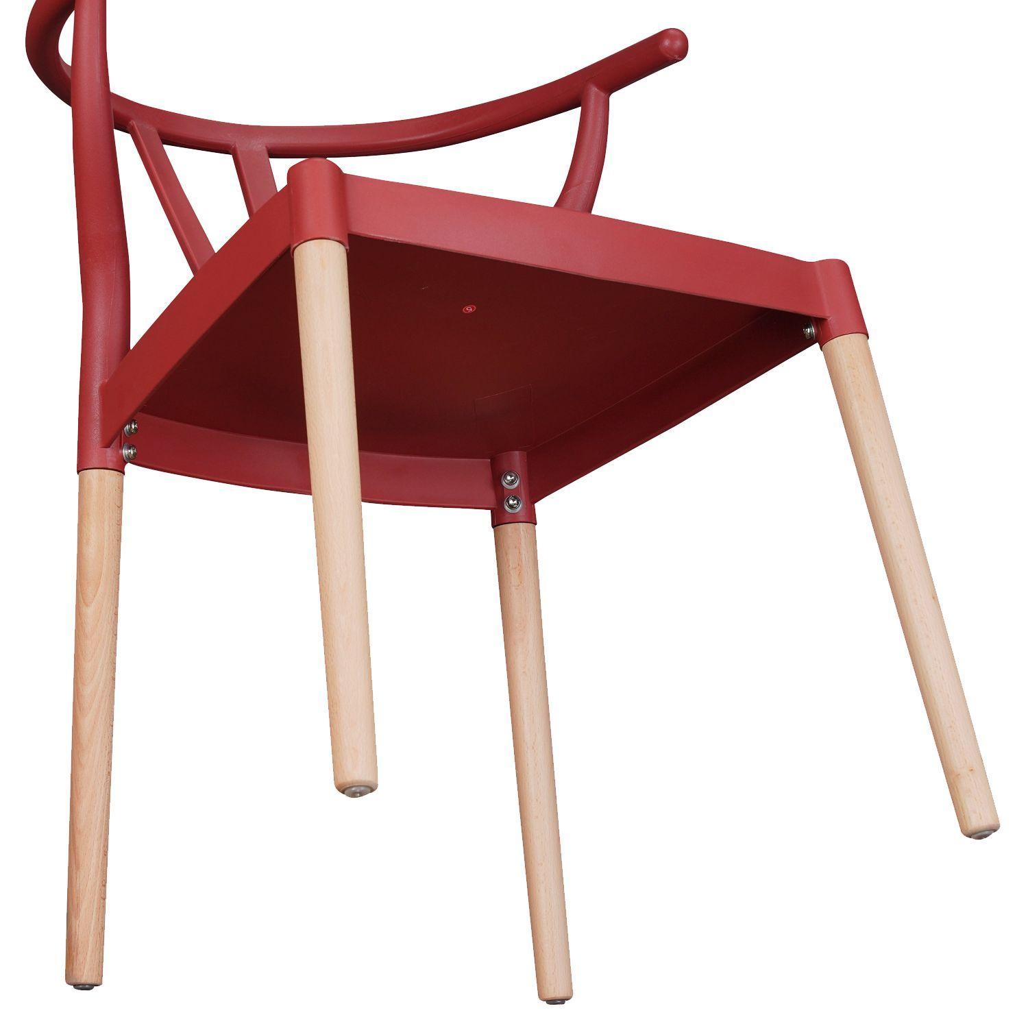 Silla Wishbone Rojo -6